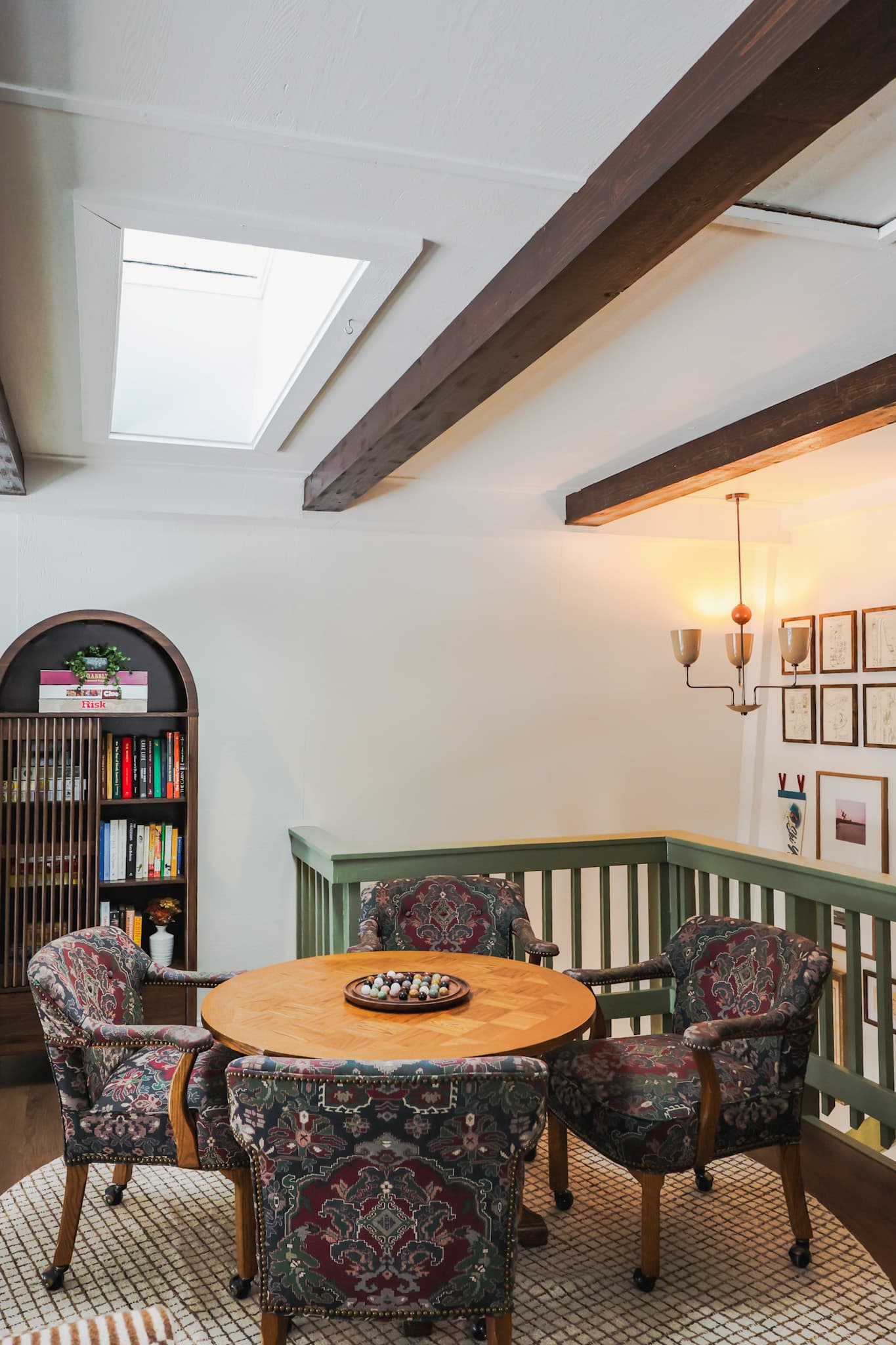 Game table, games and books to help you celebrate your time away from it all at the lake.