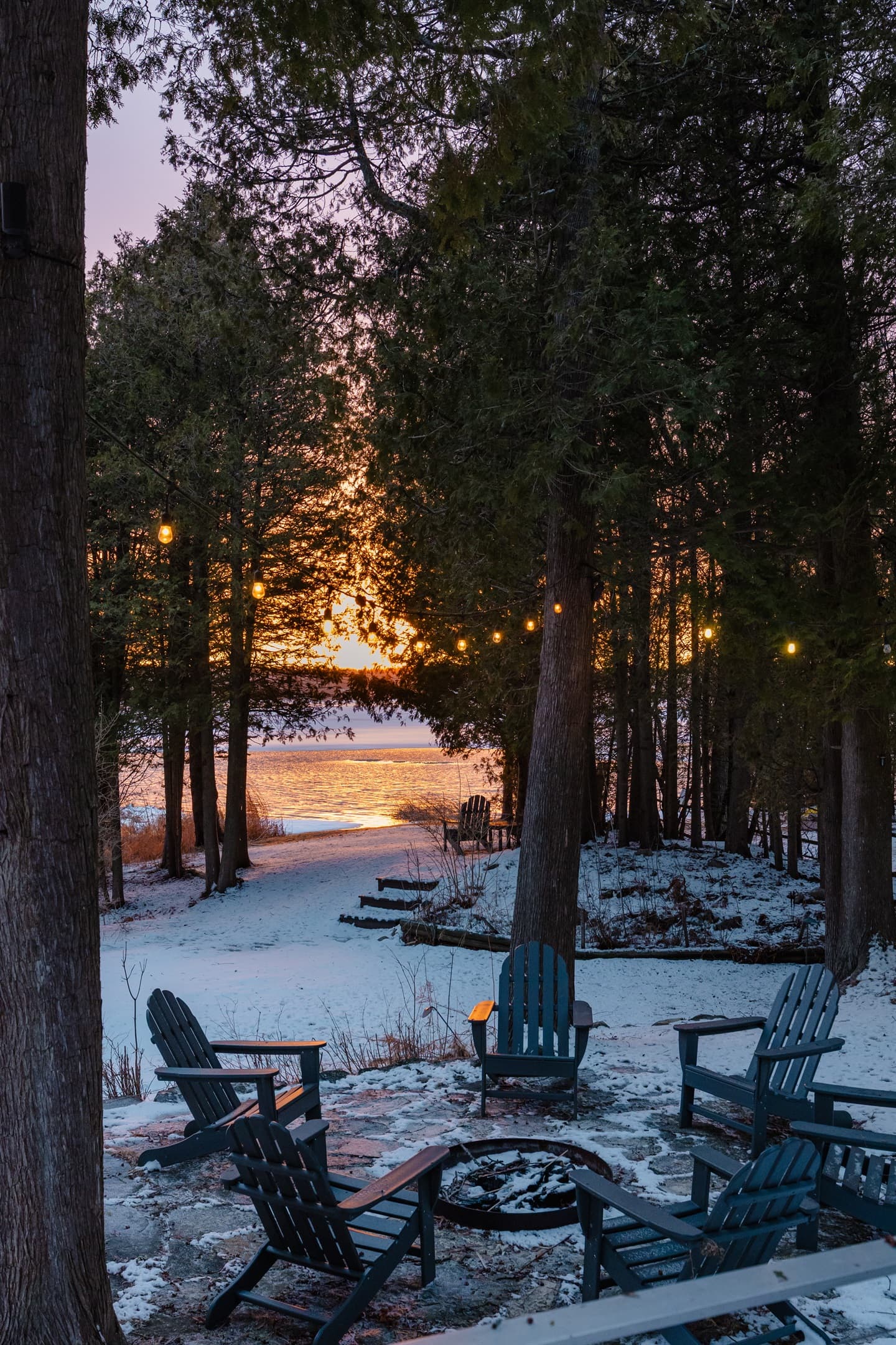 Bon fire area in winter.