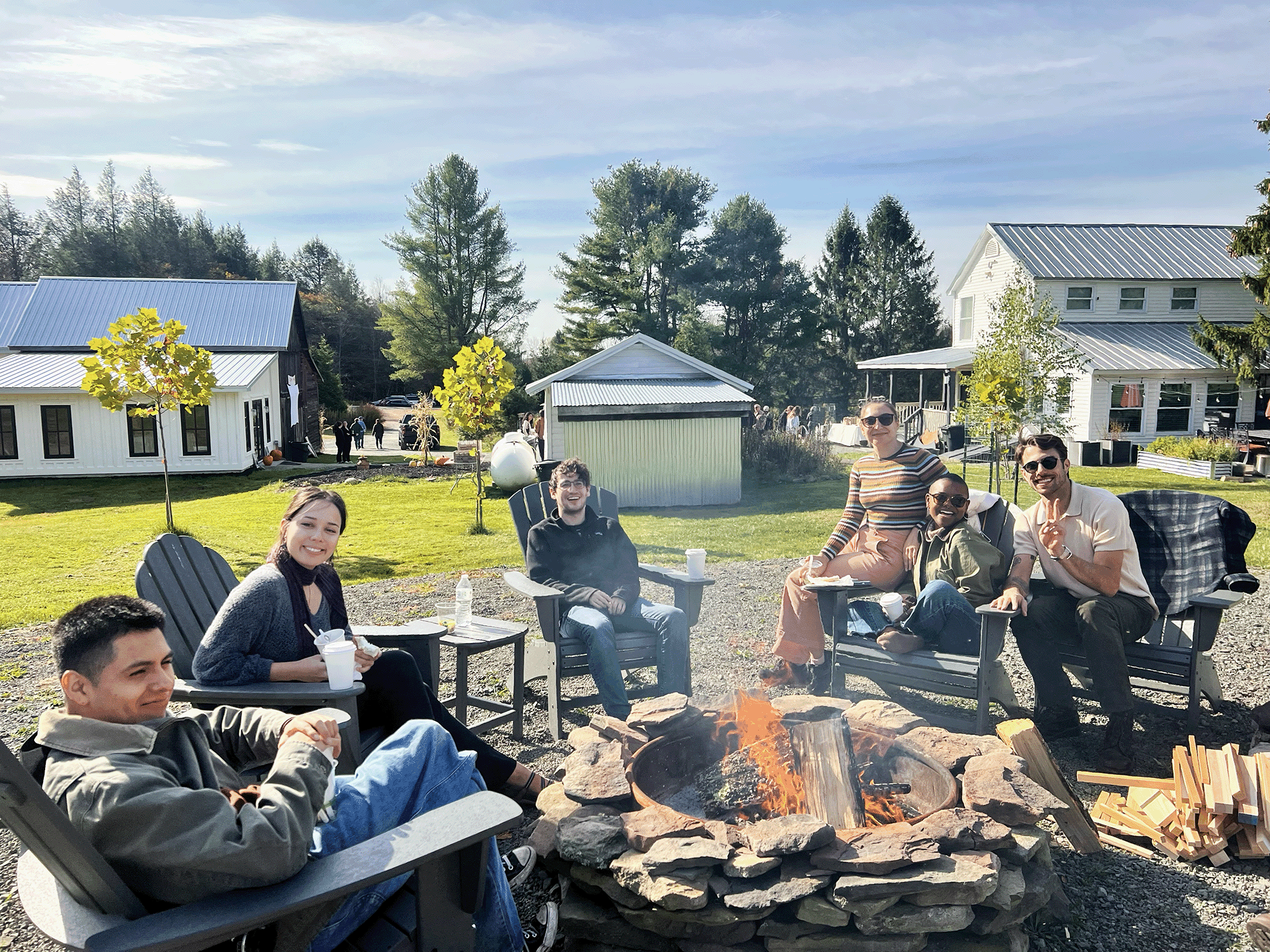 friends around the firepit