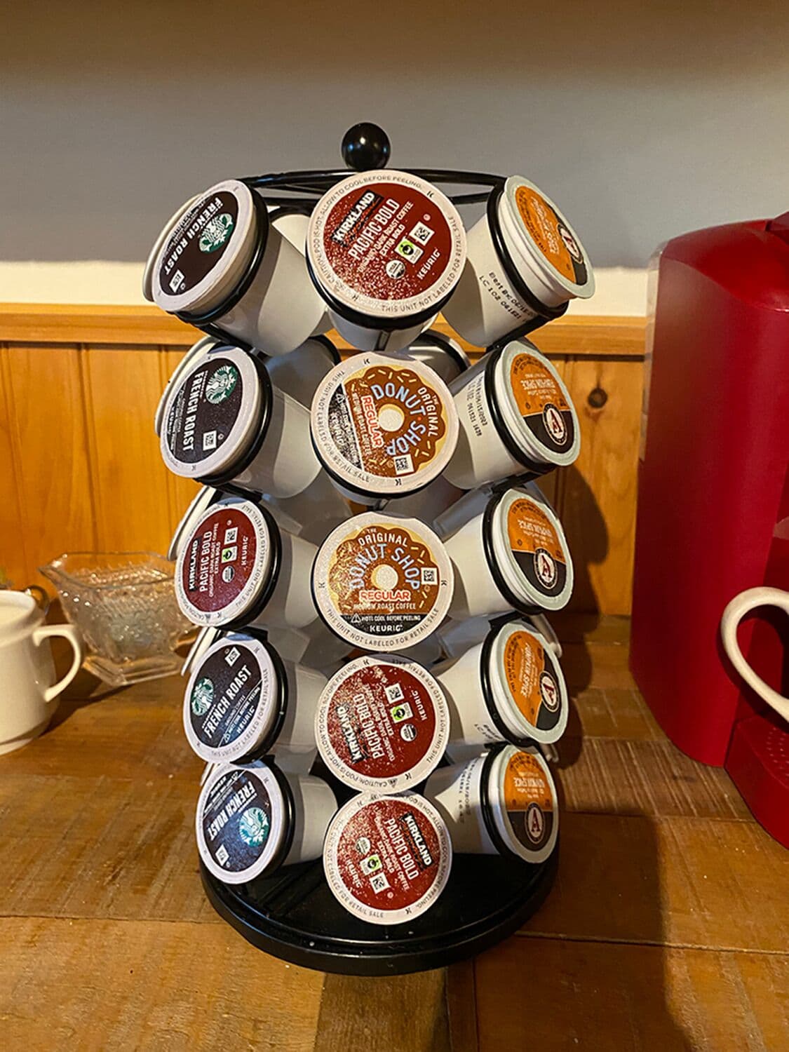 A variety of Keurig pod choices. We need coffee options.