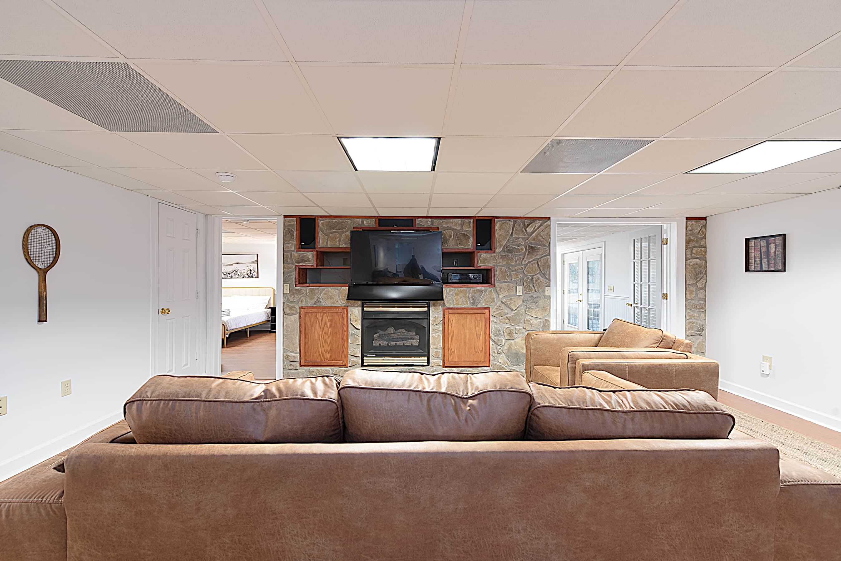 Bottom Floor Den with Fireplace
