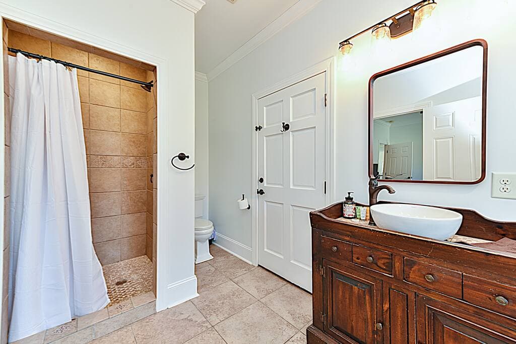 Master Bathroom with Walk in Tile Shower