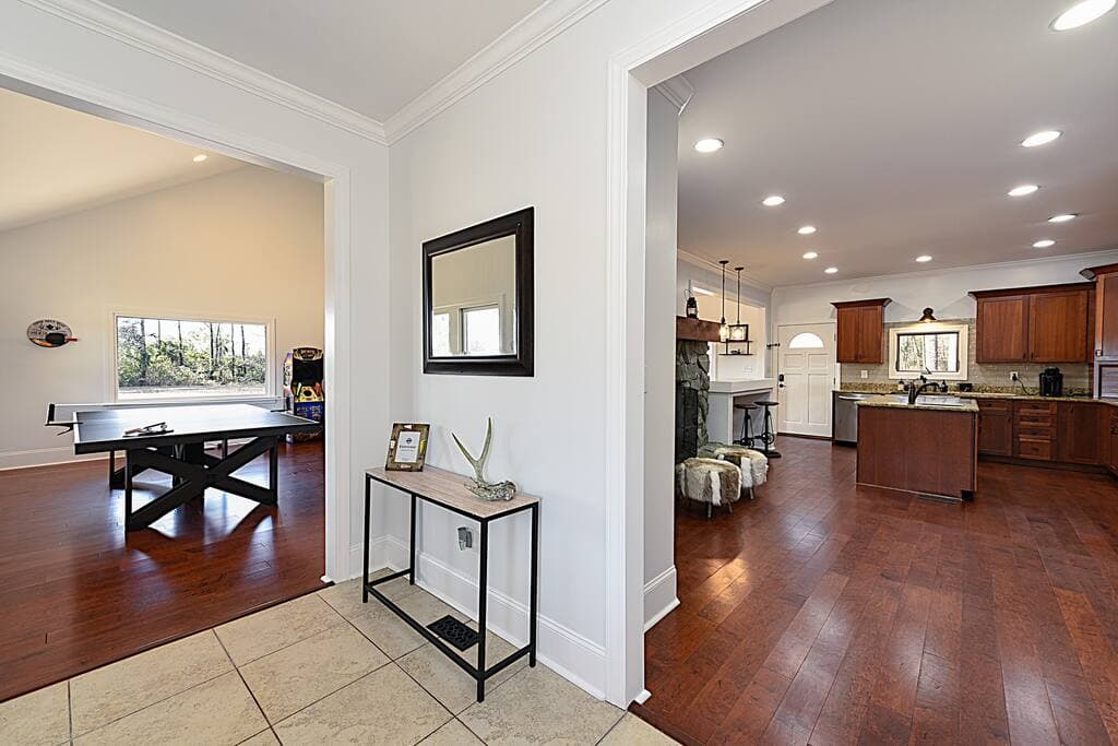 Kitchen, Foyer, and Living Room