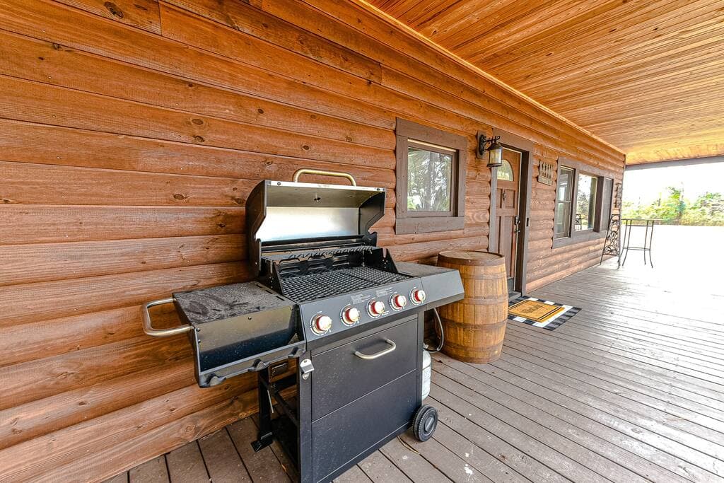 Propane Grill on the large wrap around porch