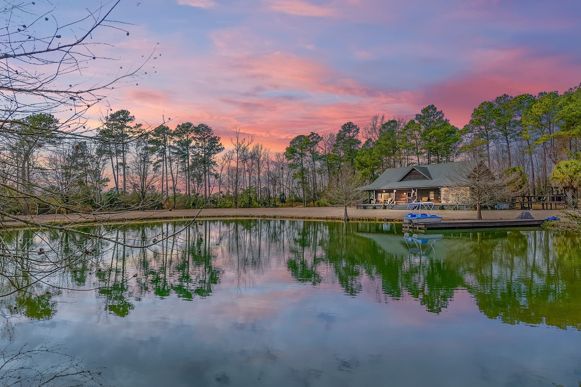 Cabin with Stocked Fishing Pond