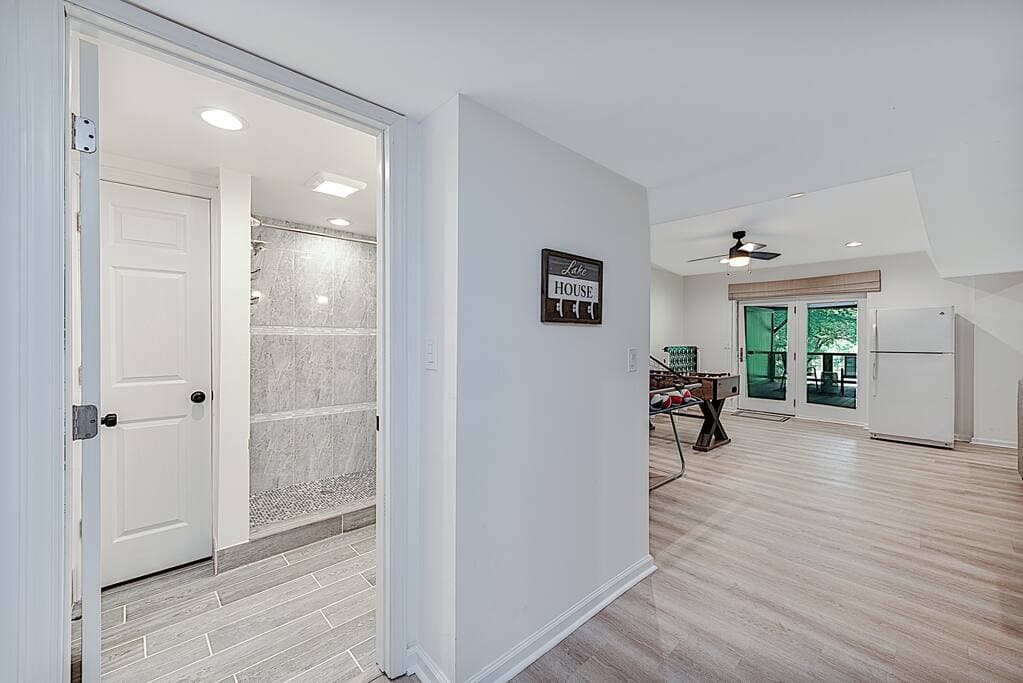 Side A downstairs Bathroom and Living Room