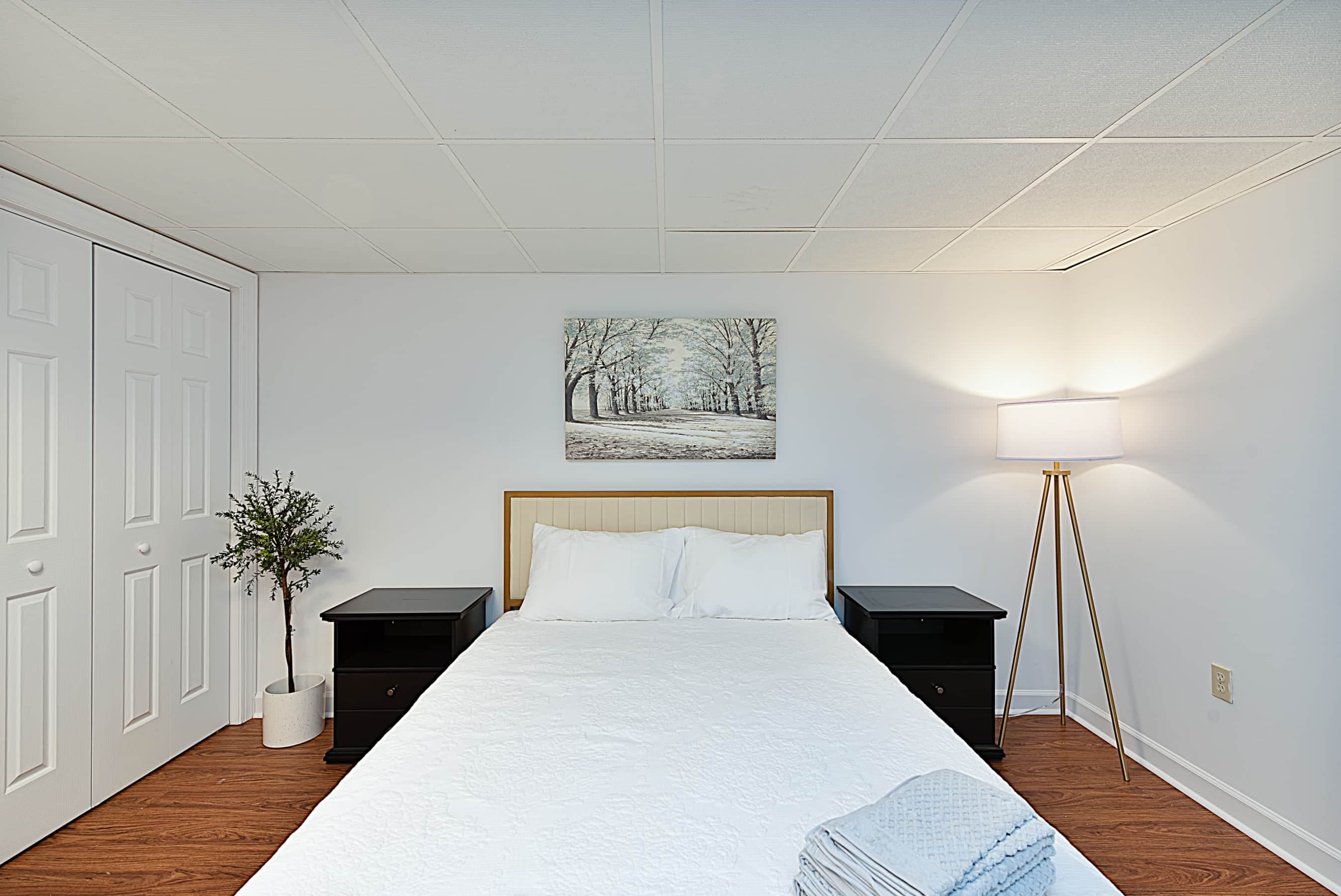 Bedroom 4 on Bottom Floor with Queen Bed