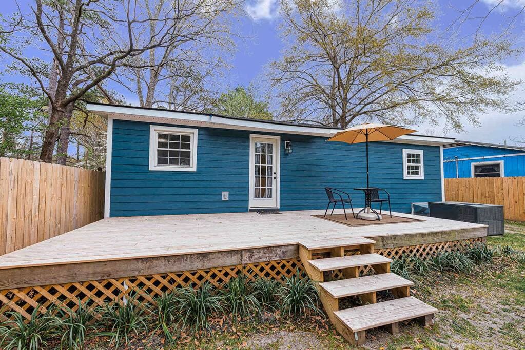 Back porch with seating