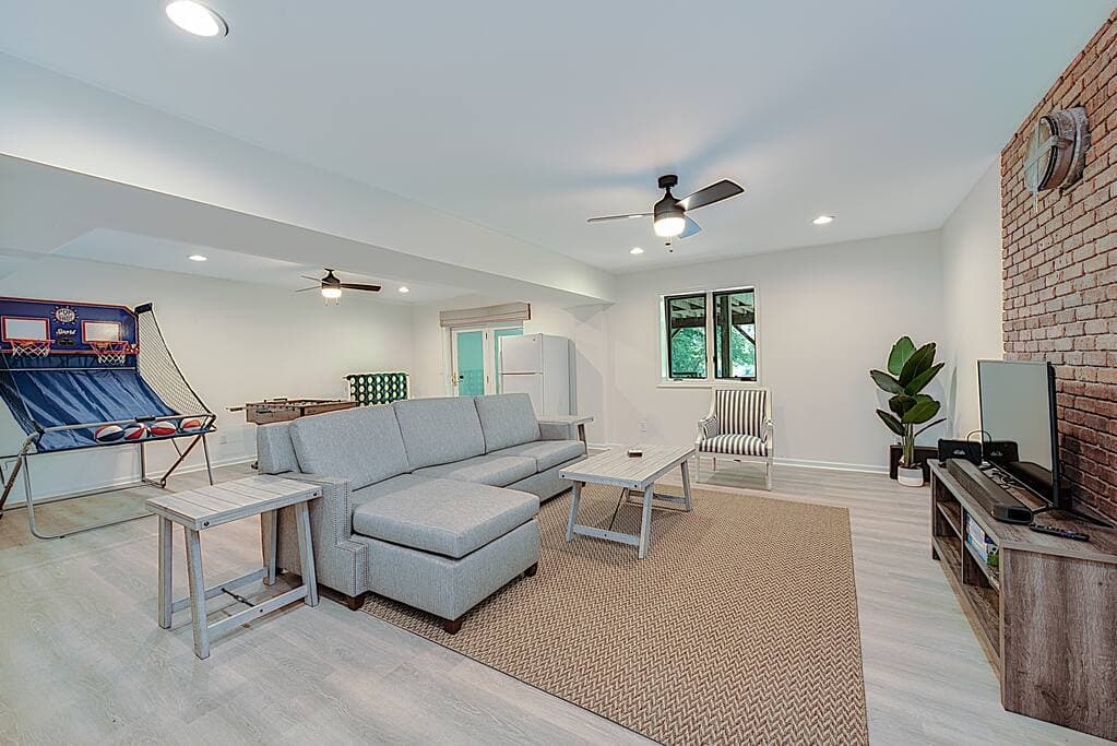 Downstairs Living Room and Game Room