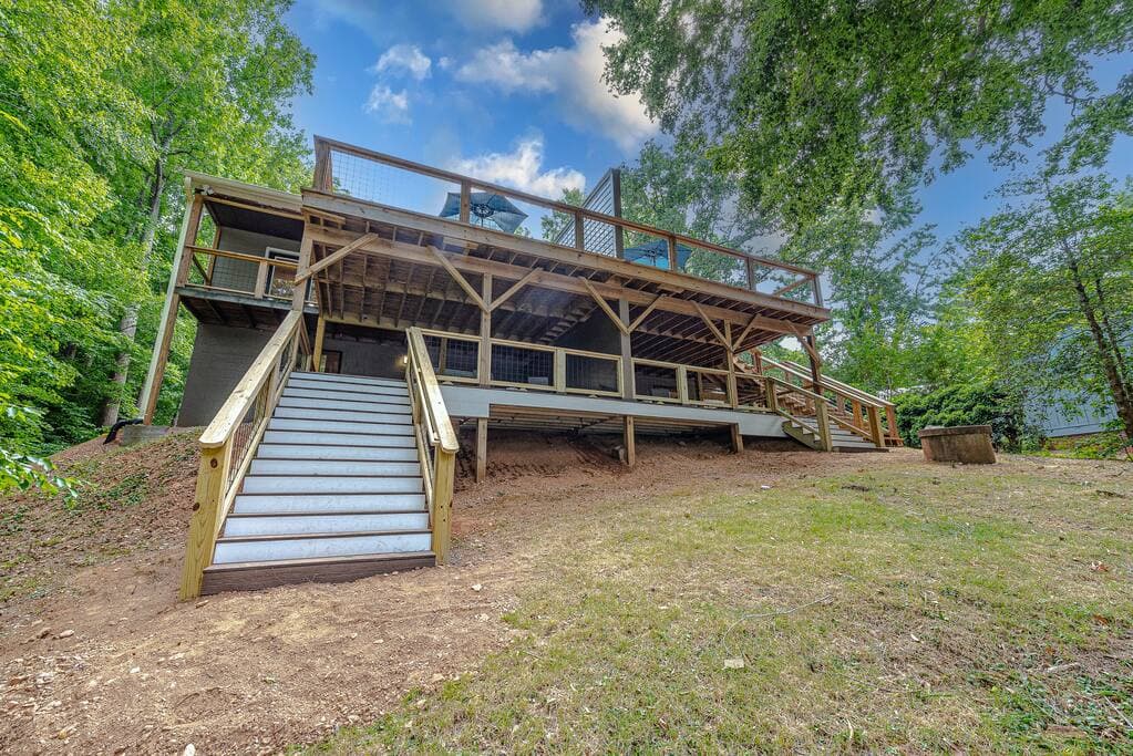 Staircase up to Side A's lower deck