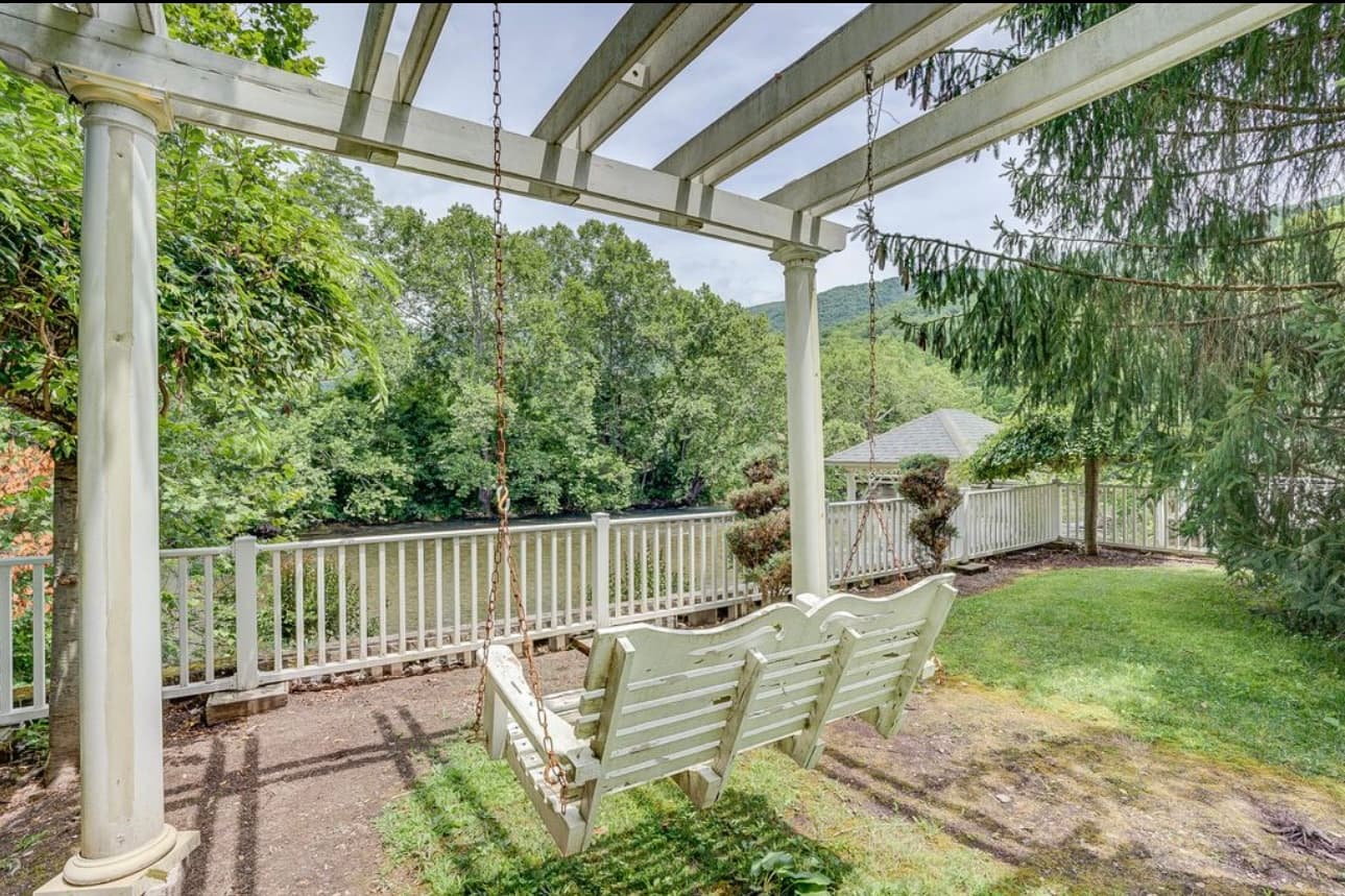 Swing for Studio Guests overlooking the Jackson River