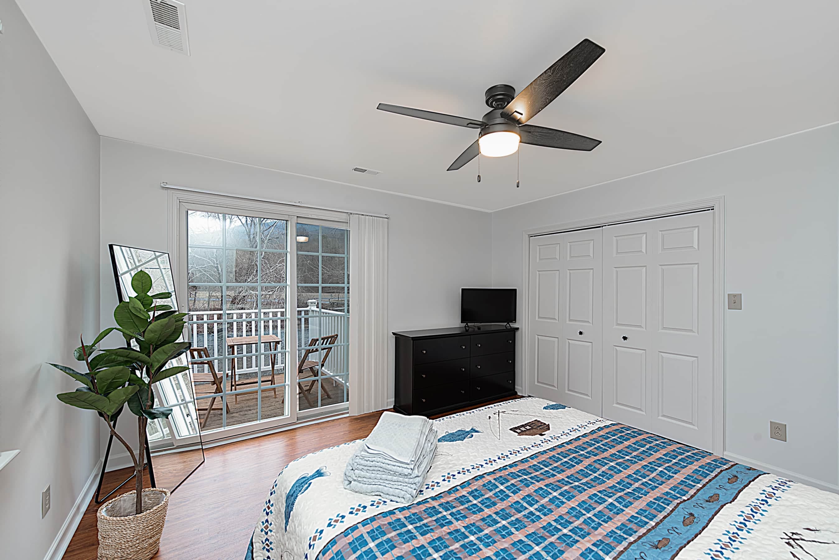 Master Bedroom with Balcony overlooking the Jackson River