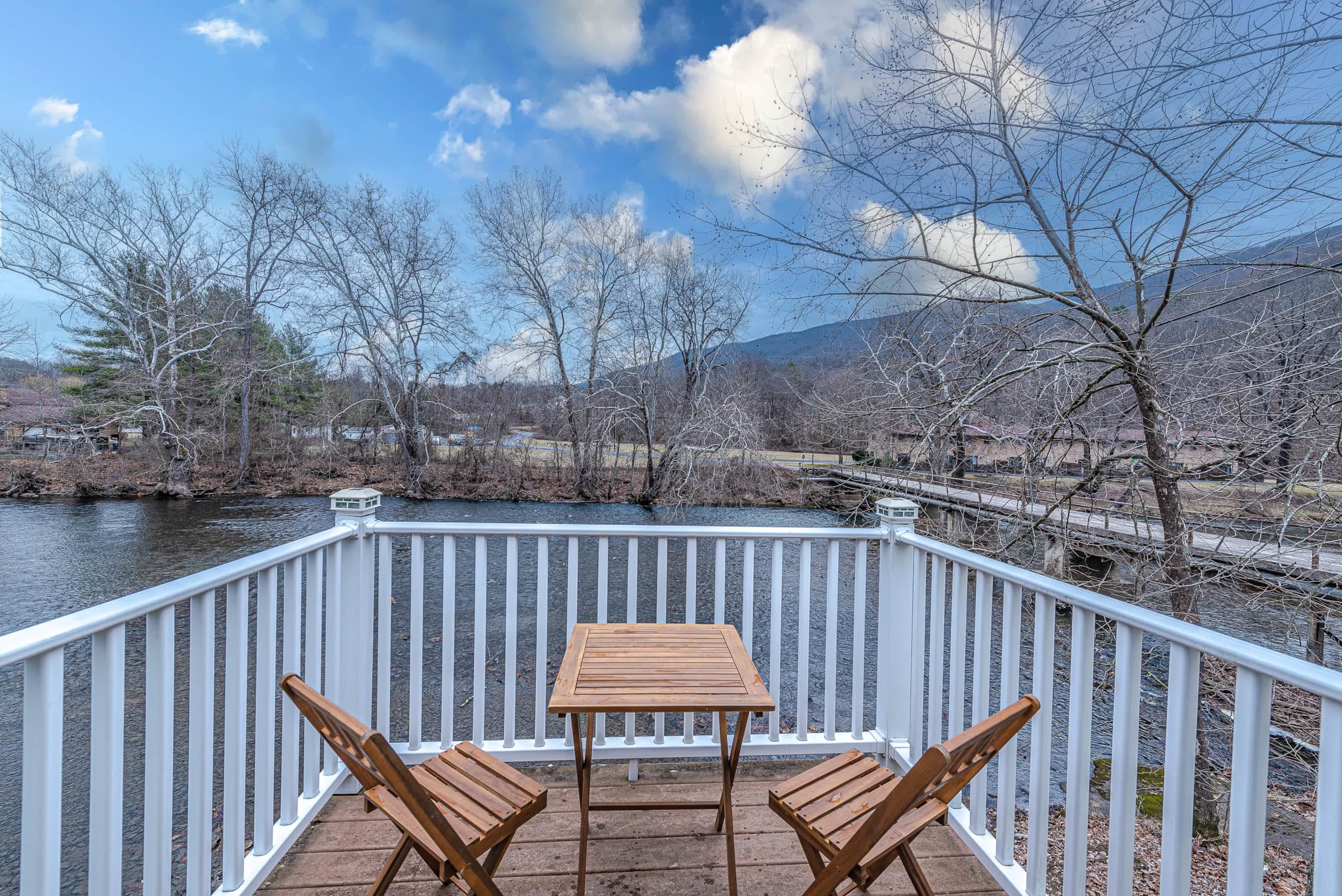 Bistro Set overlooking Jackson River  Master Bedroom Balcony
