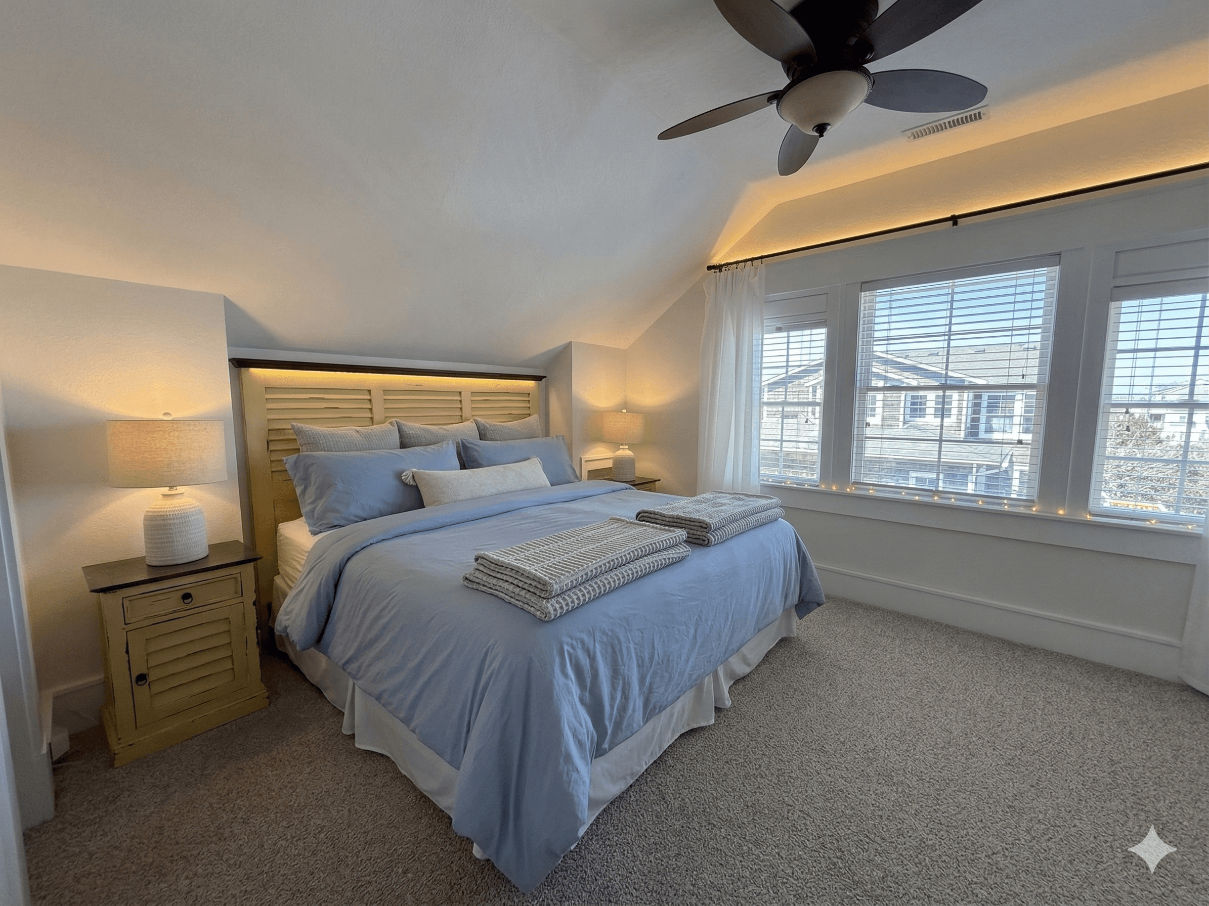 Bedroom 17 — Luxury King Master Suite with Ensuite Standing Shower & Ocean Views | Third Floor Retreat at The Mark Twain, Outer Banks