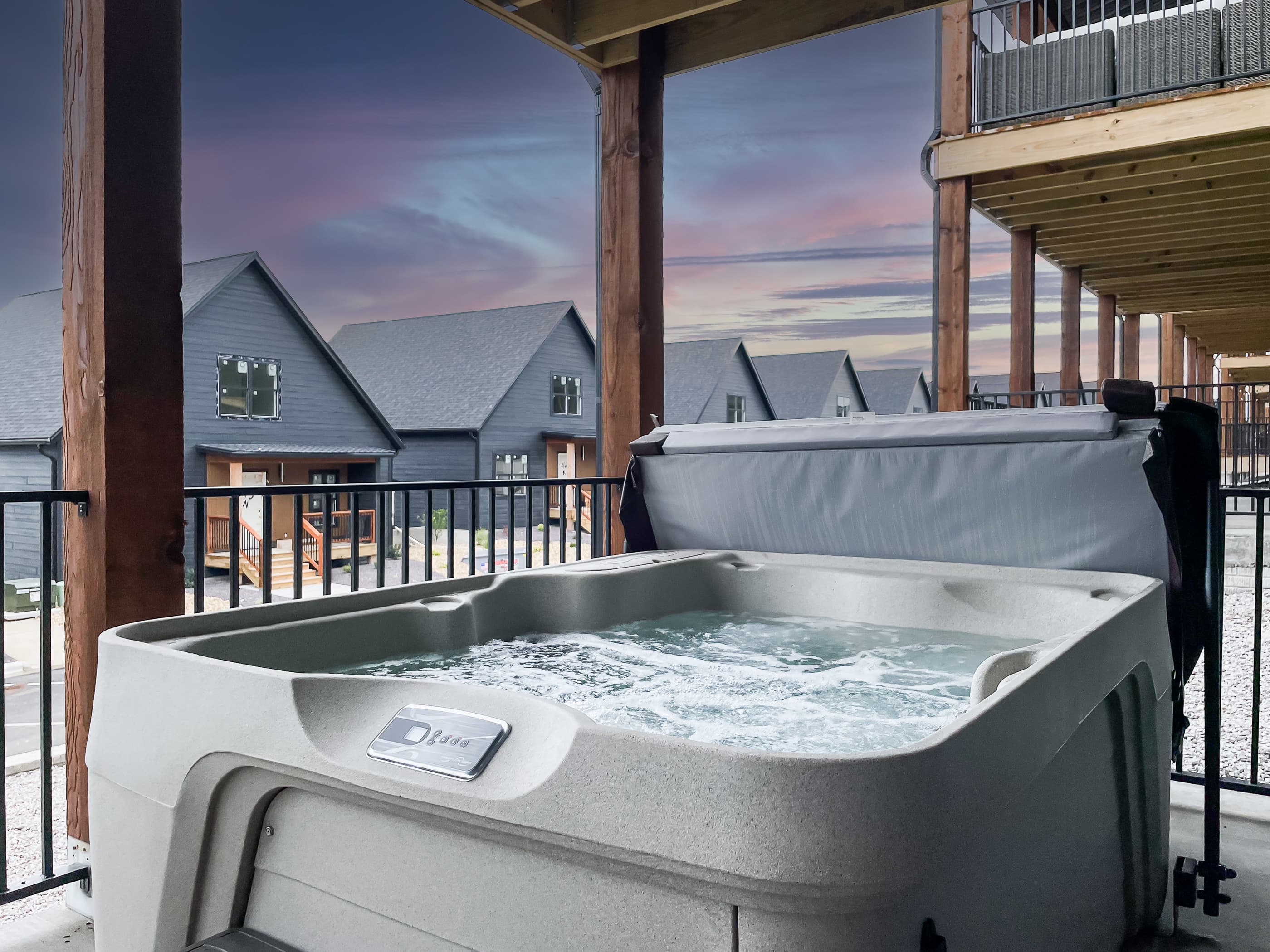 Personal hot tub with the Wildflower Lodge