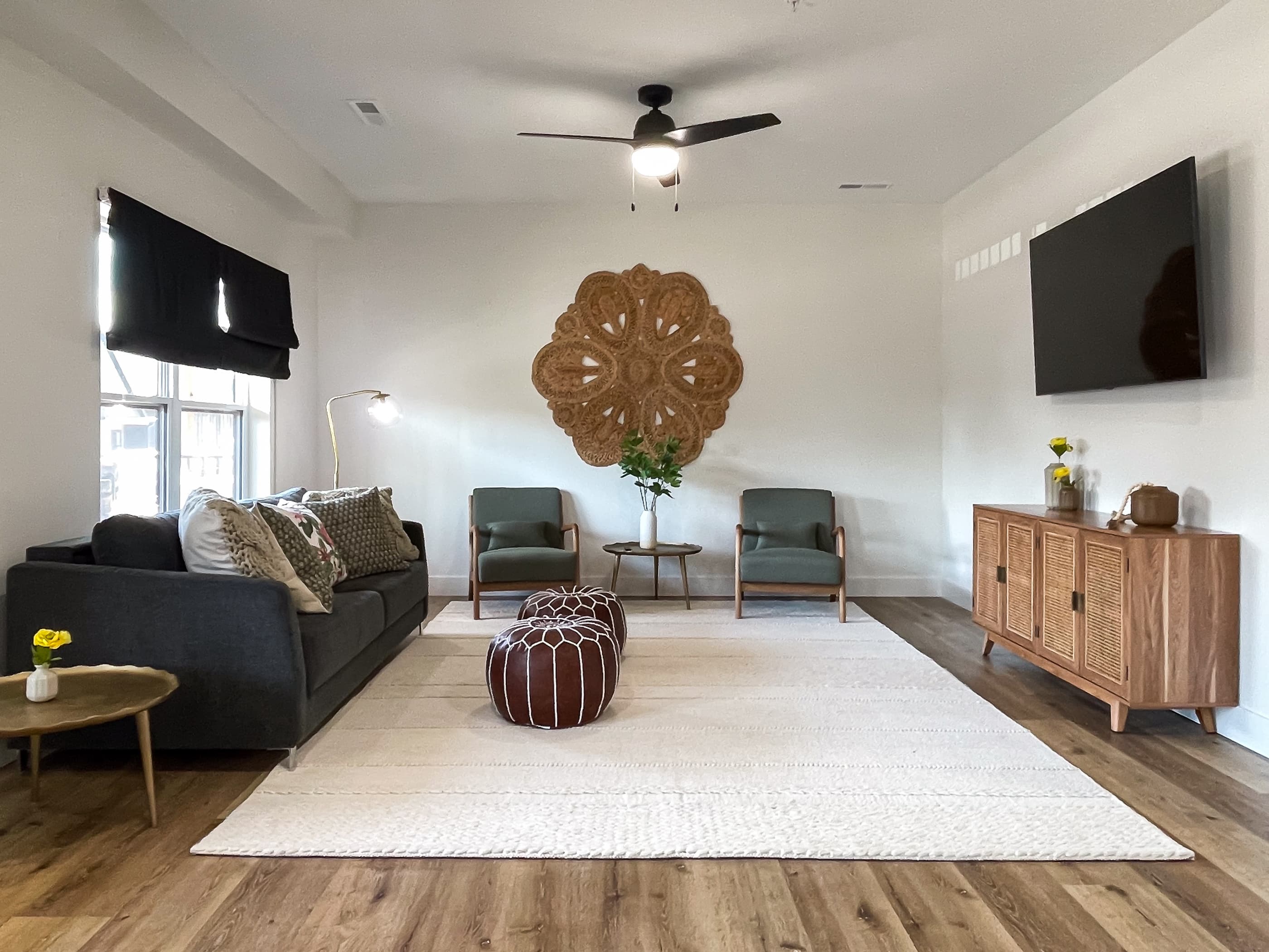 Family room with Tv