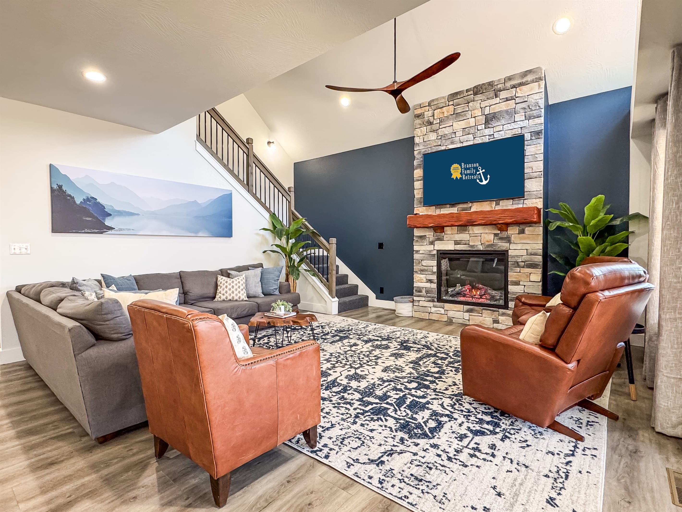 "HUGE HOME! We had a HUGE group stay very comfortably at Skye Retreat. Each room has its own full bathroom! Super clean and fully furnished! So close to all the Branson amenities! We loved it and we will be back!" Deanna (OK)