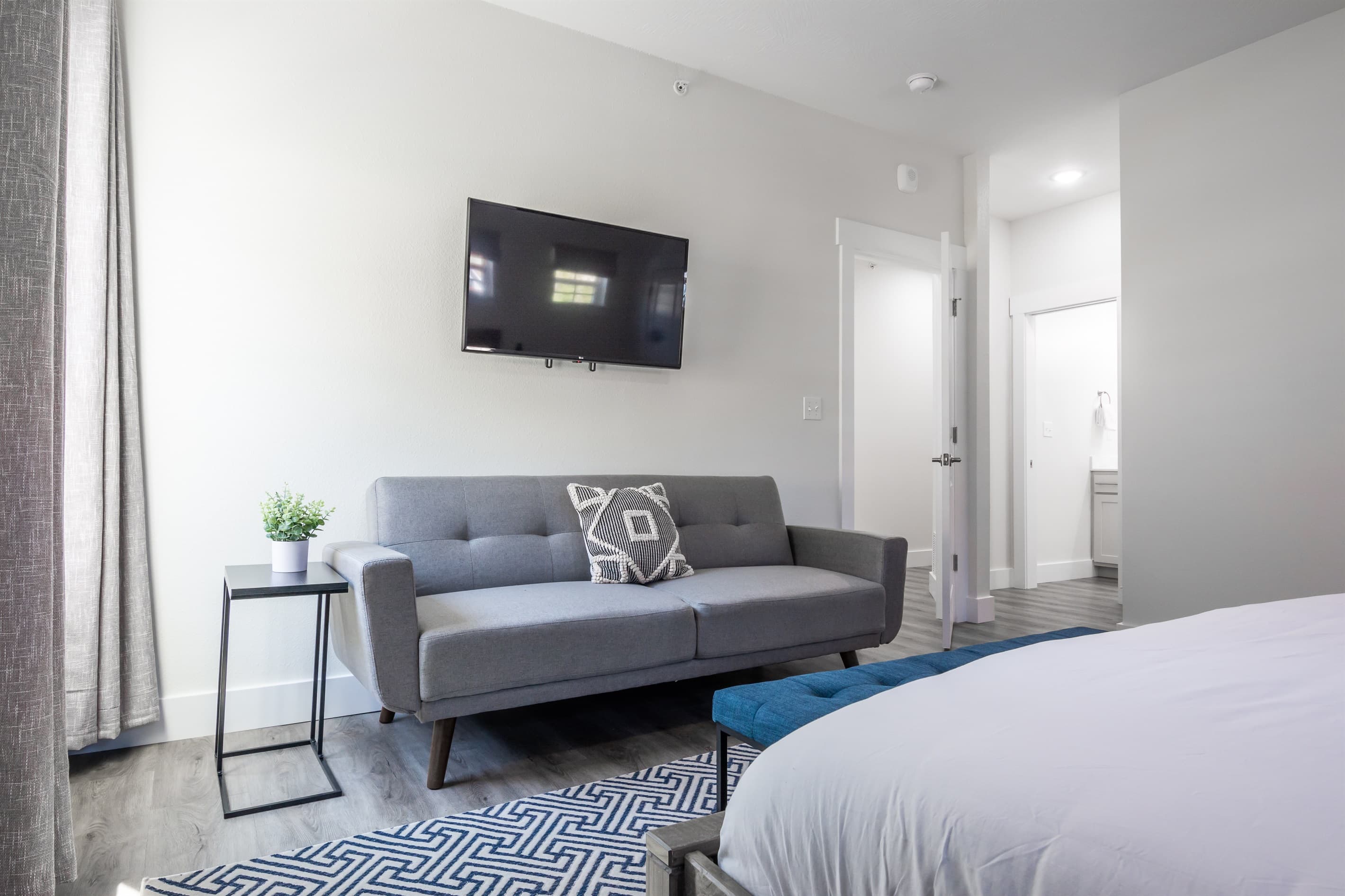 Bedroom 5 (upper level): Couch that turns into a Futon with a Tv above