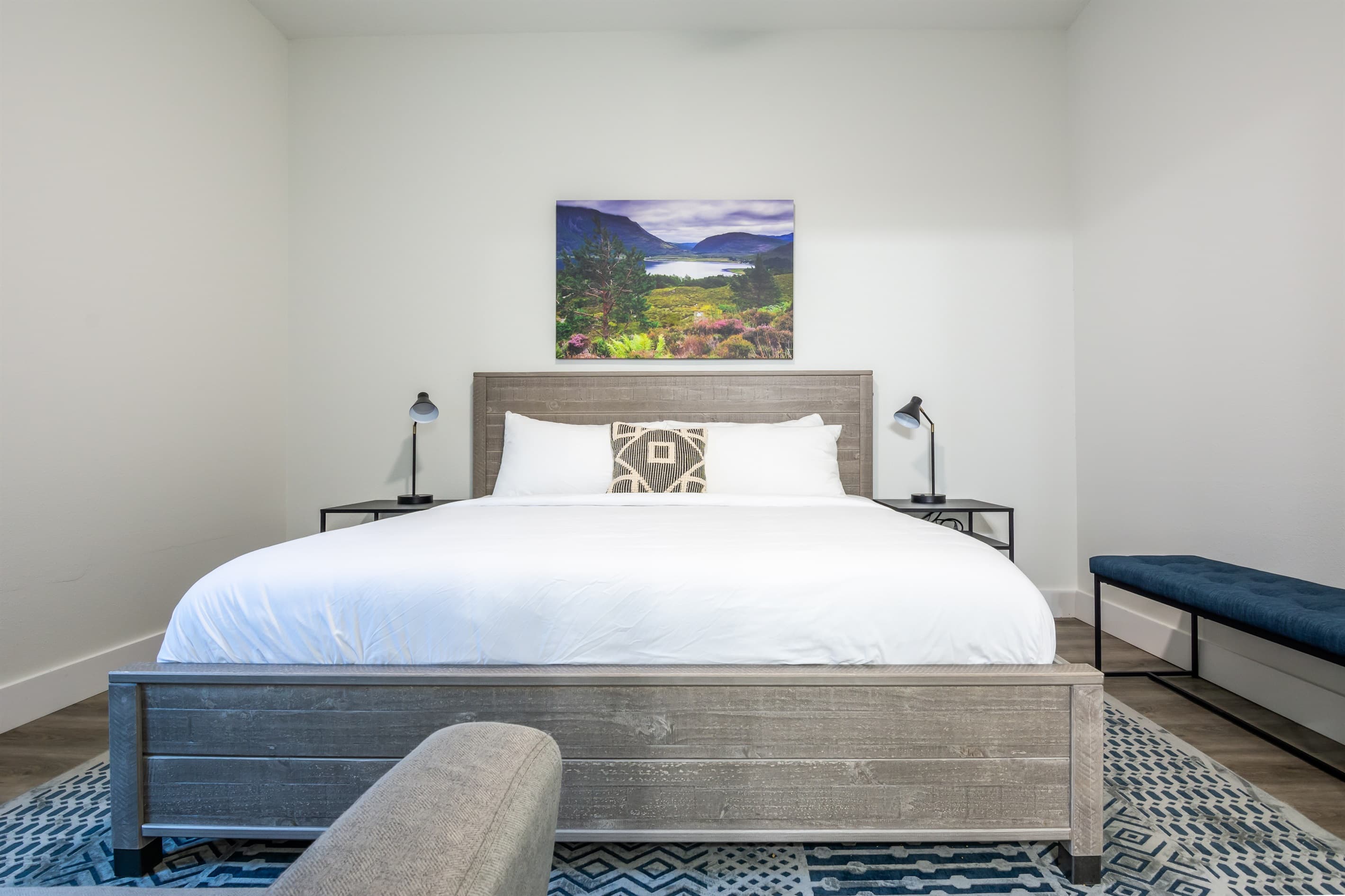 Bedroom 10 (lower level): King bed + Futon and two nightstands with en-suite