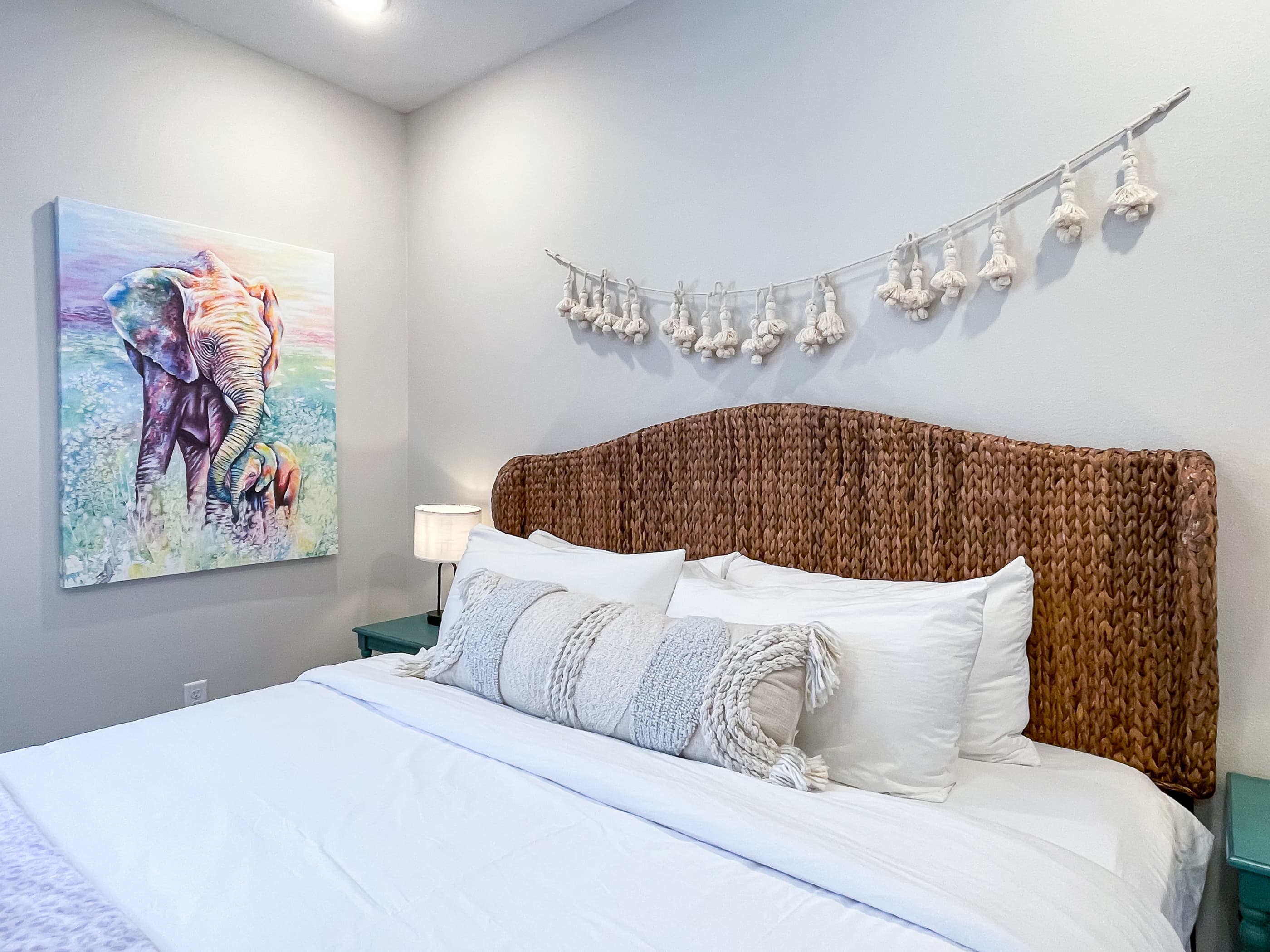 Bedroom 3 with king bed and side tables