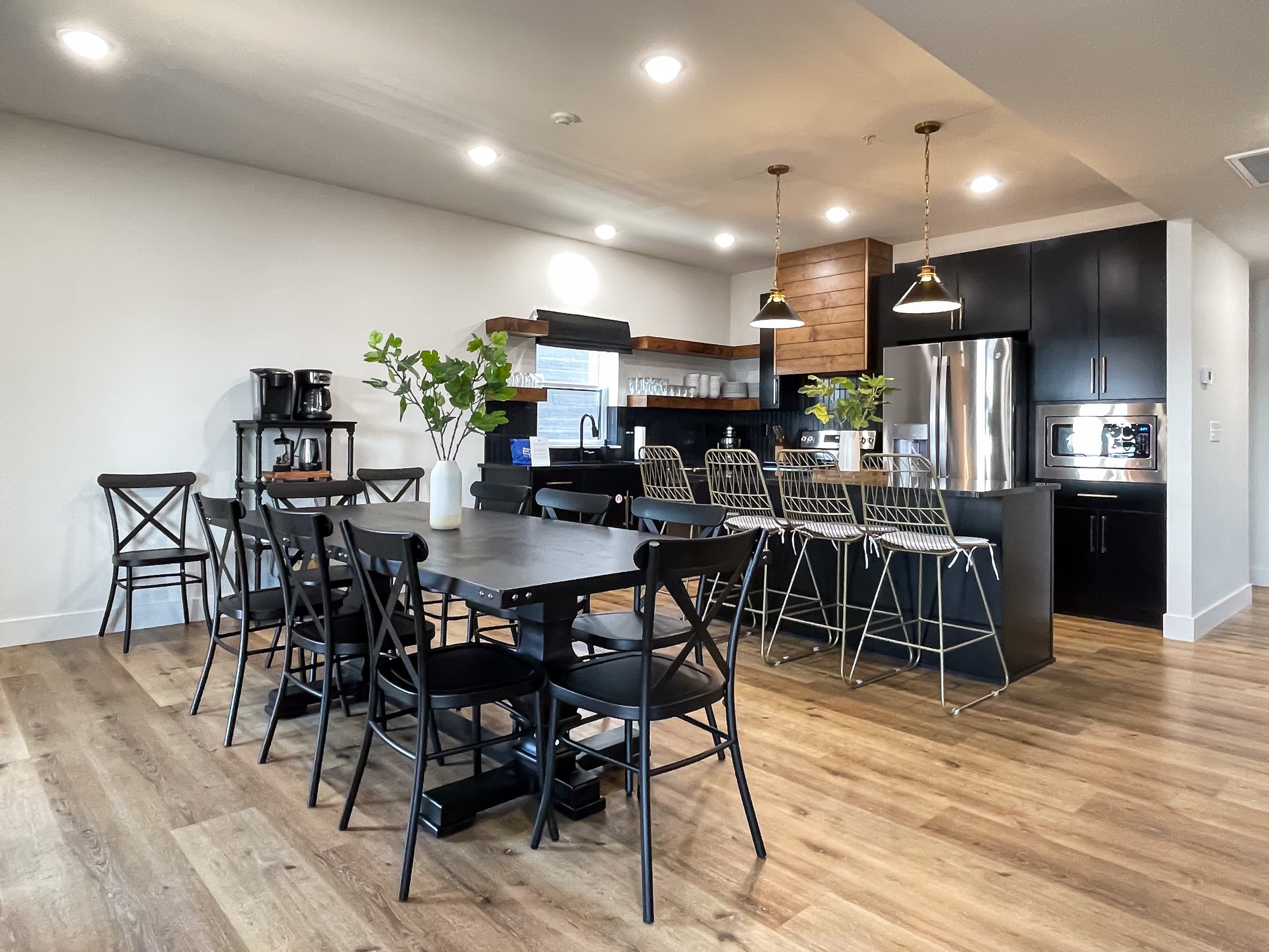Open concept with dining room and kitchen easy to serve or entertain