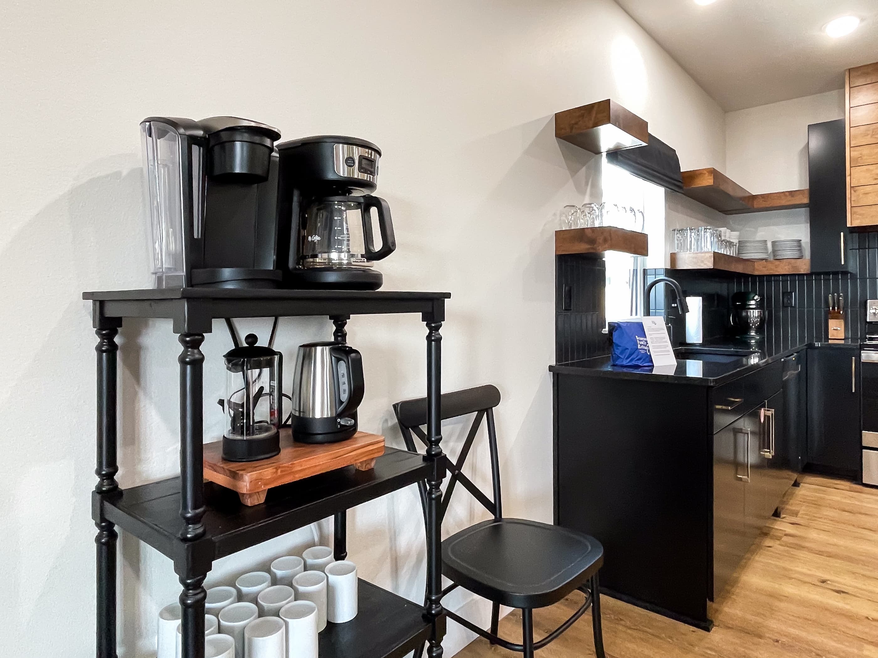 Coffee bar area that you have 3 options to how you make your coffee