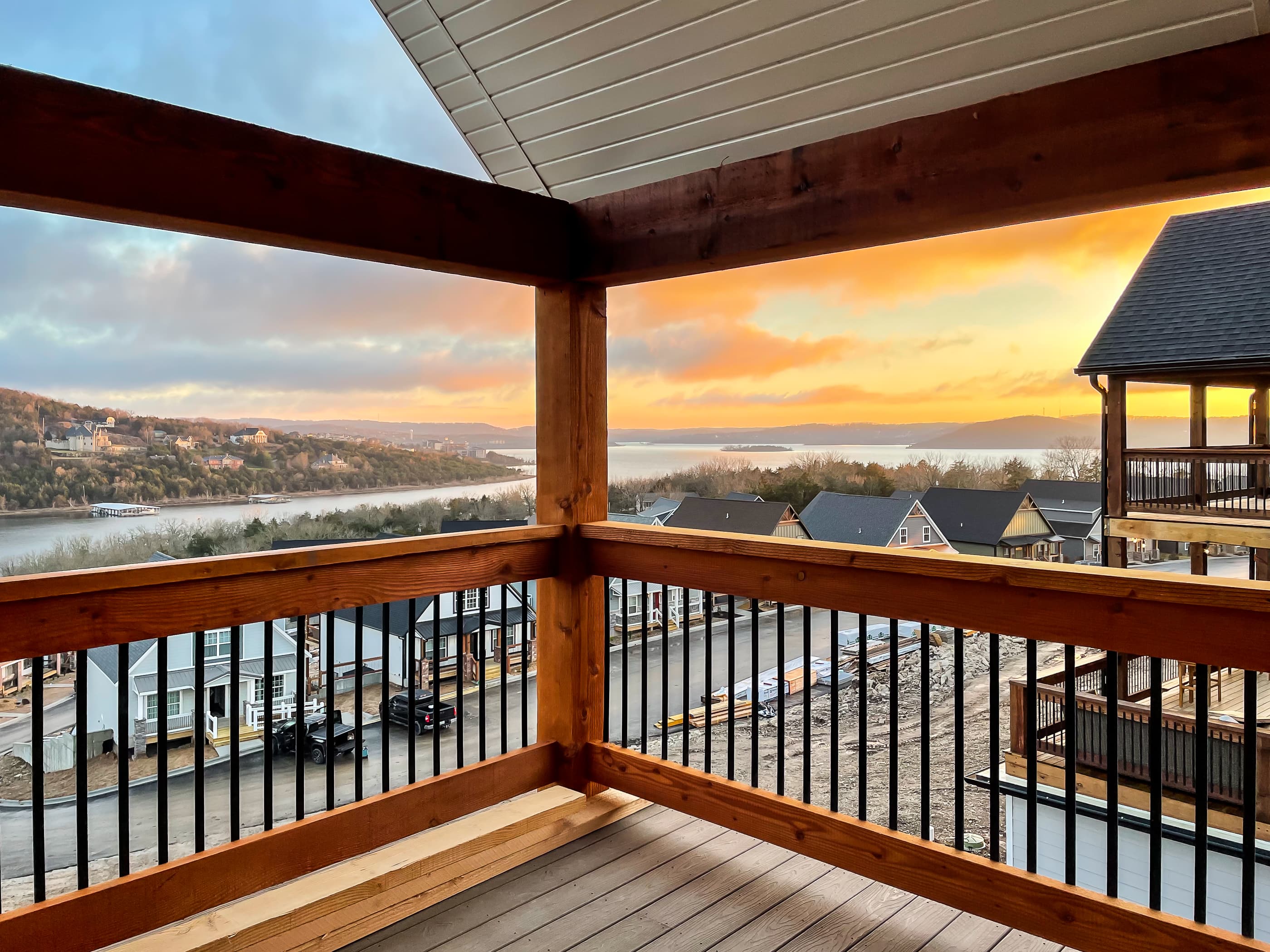 Stunning sunset view from upper level deck