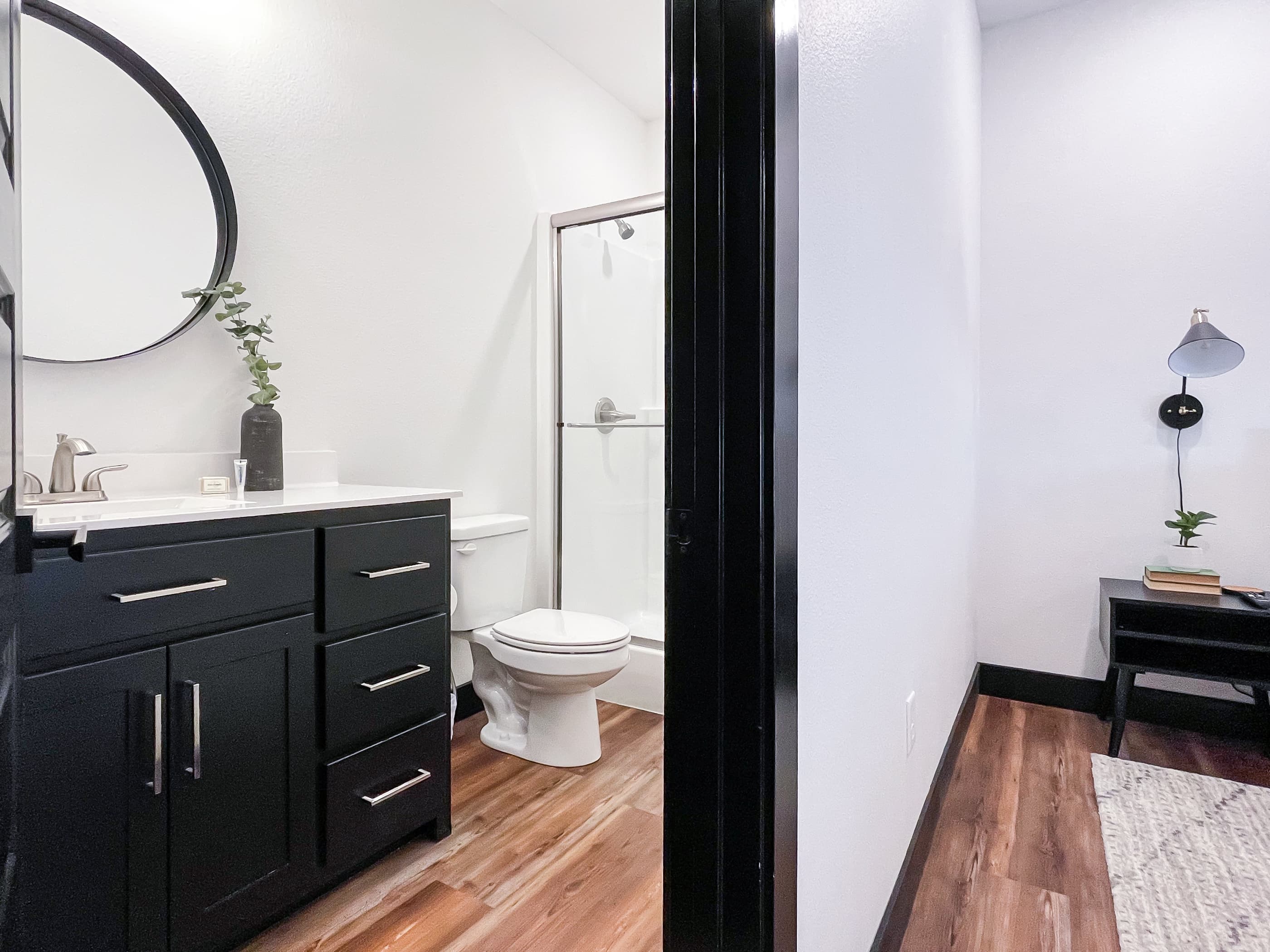 En suite bathroom with step in shower