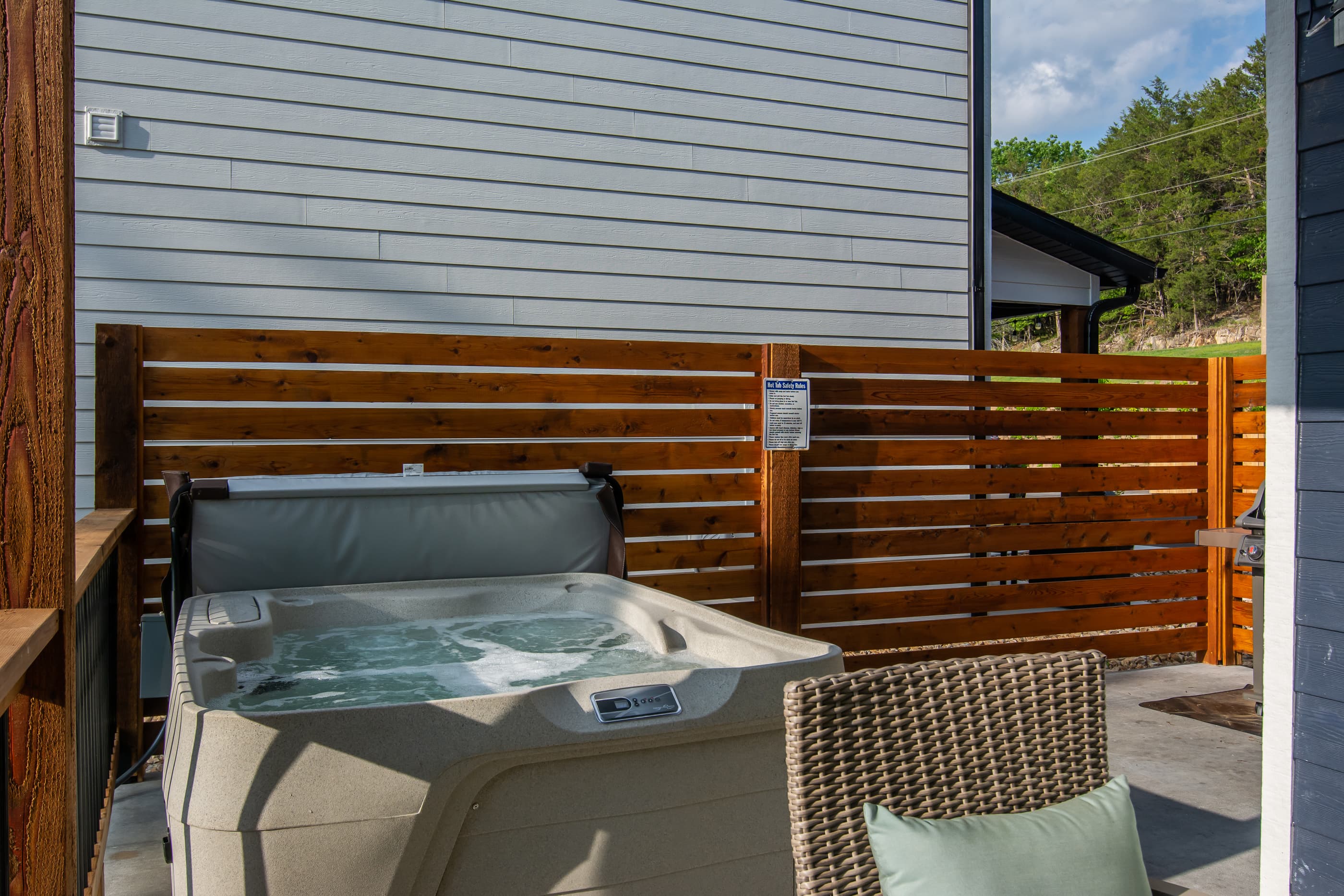 Main level hot tub access