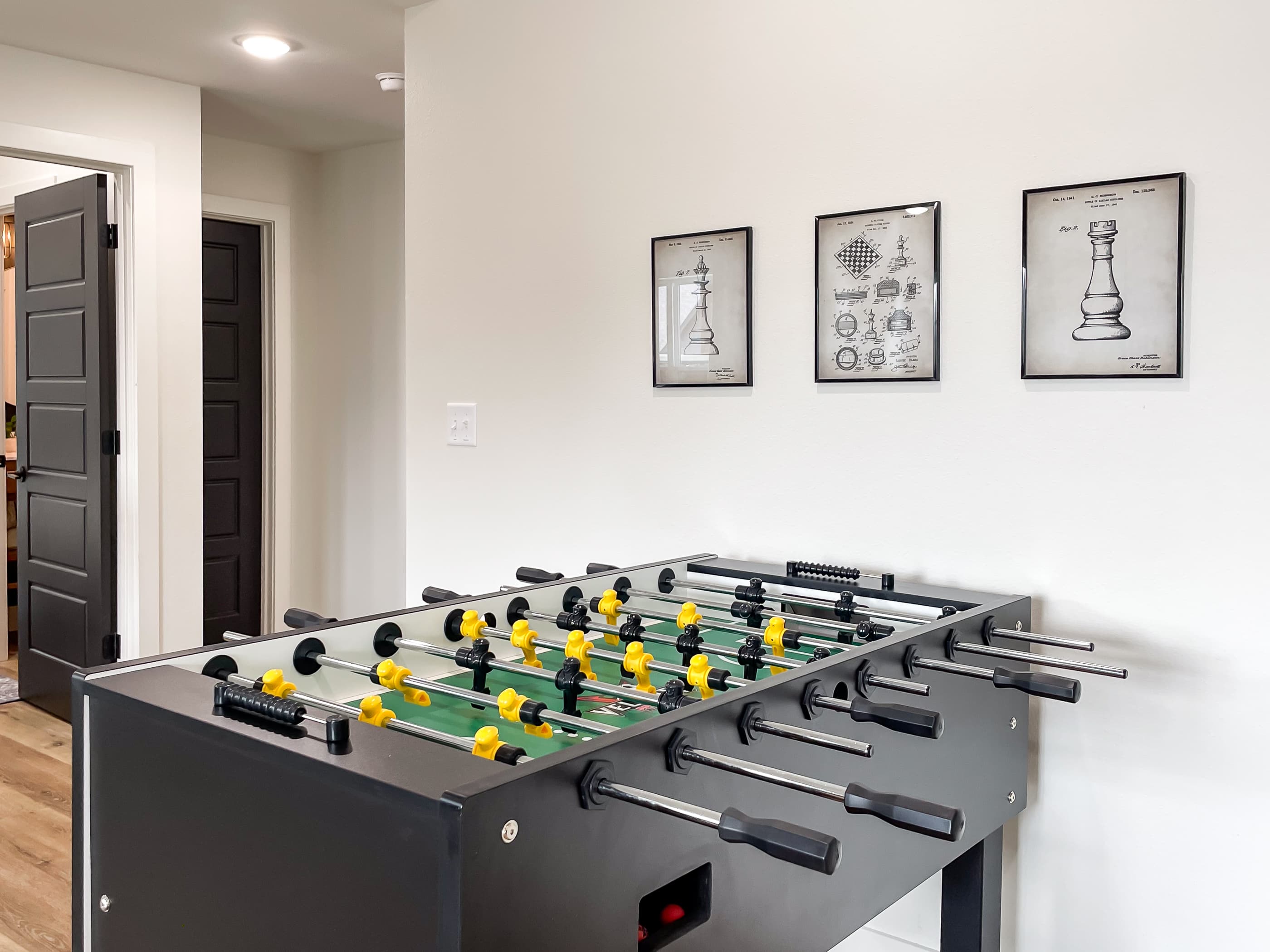 Foosball table in lower level