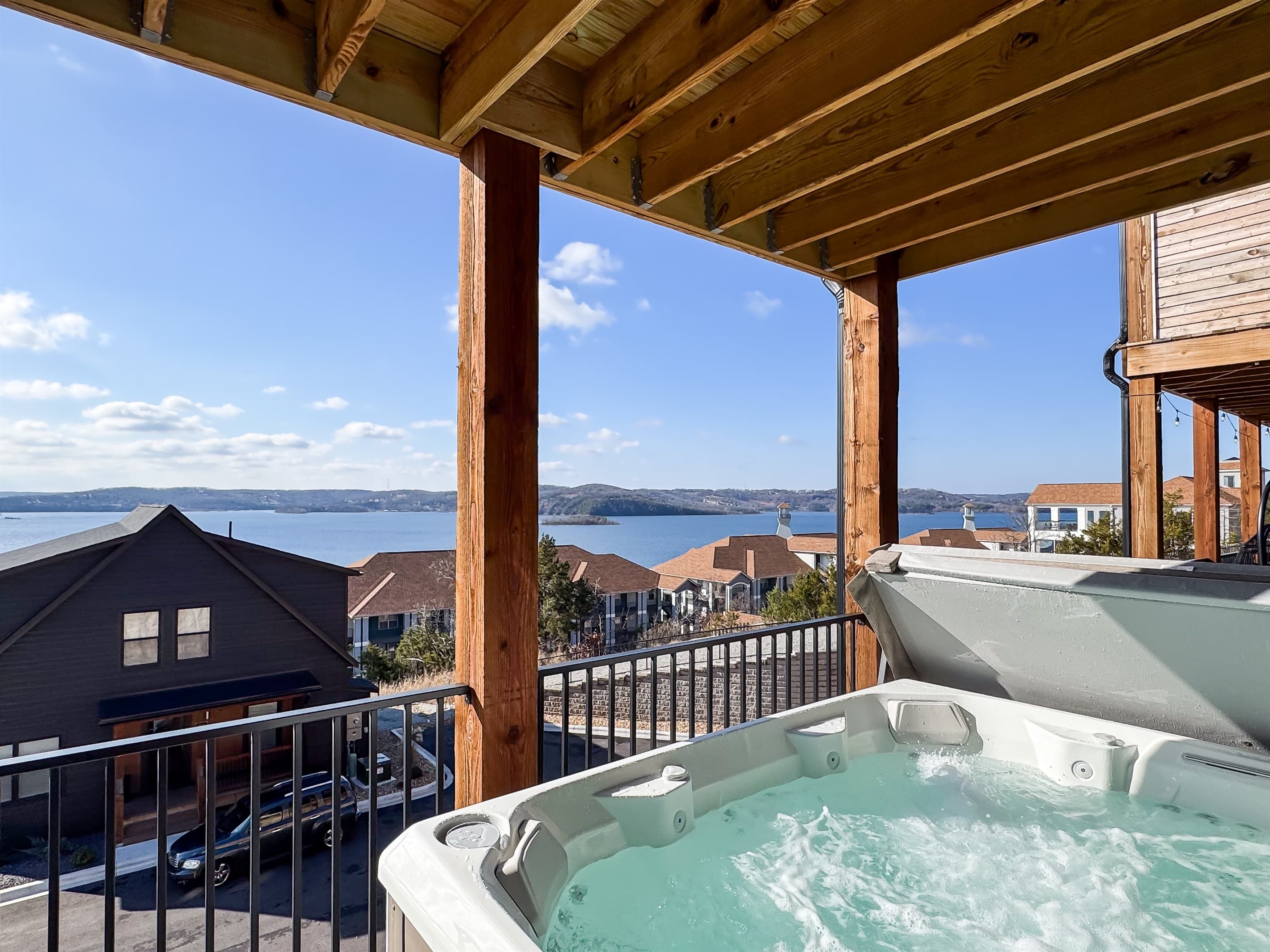 Hot tub on lower deck