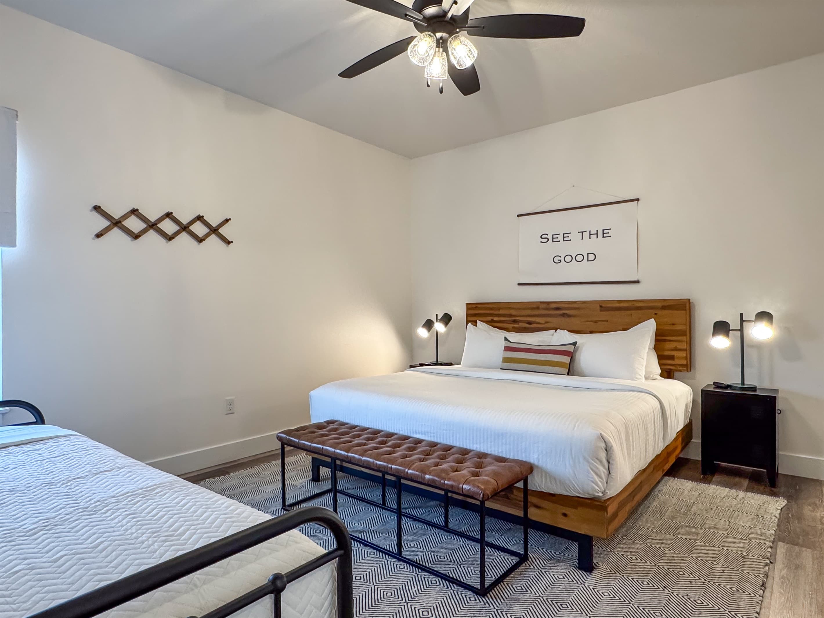 Bedroom 3 (upper level): King bed with tow night stands and twin bed
