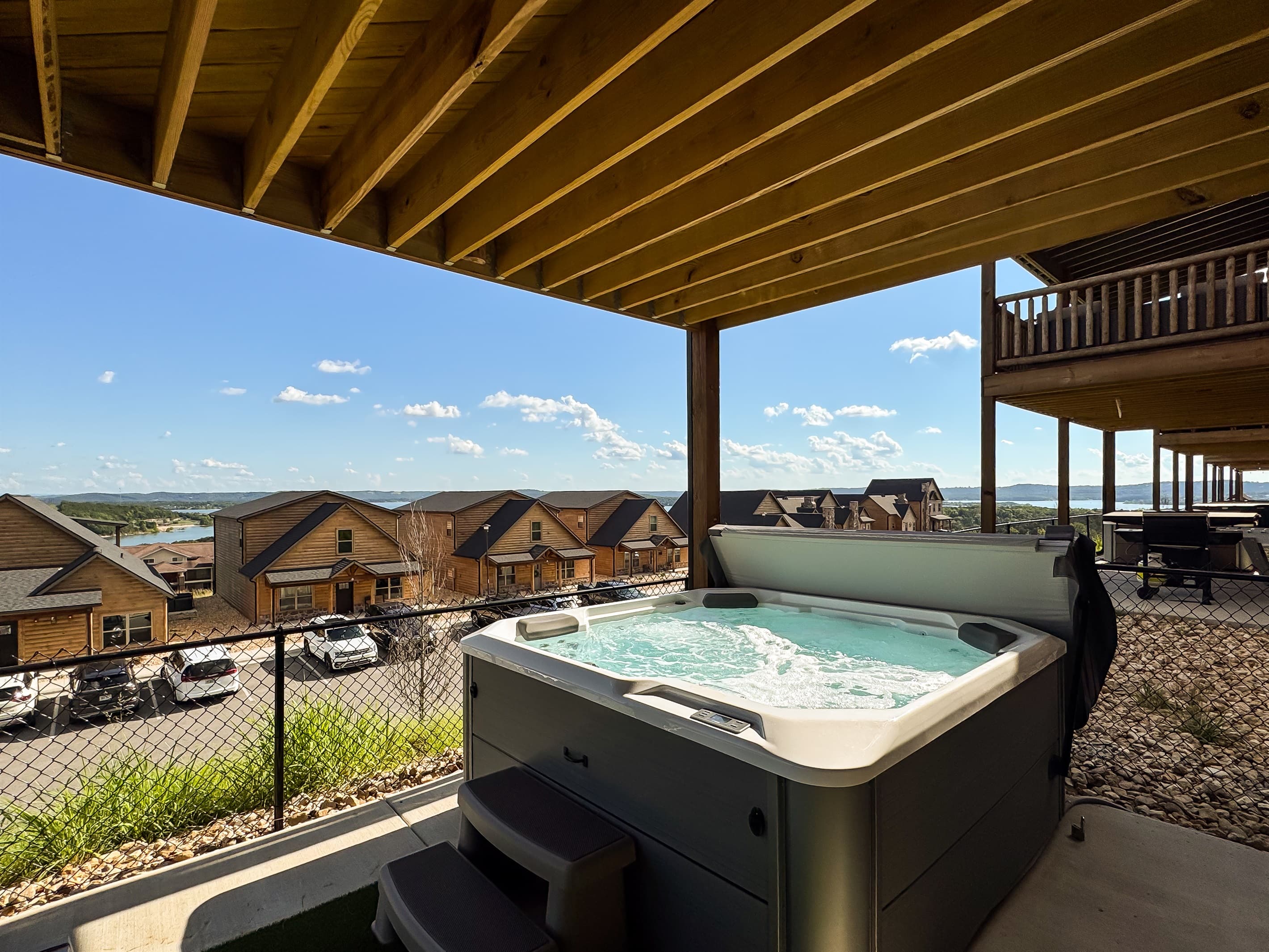 Hot tub on lower level patio