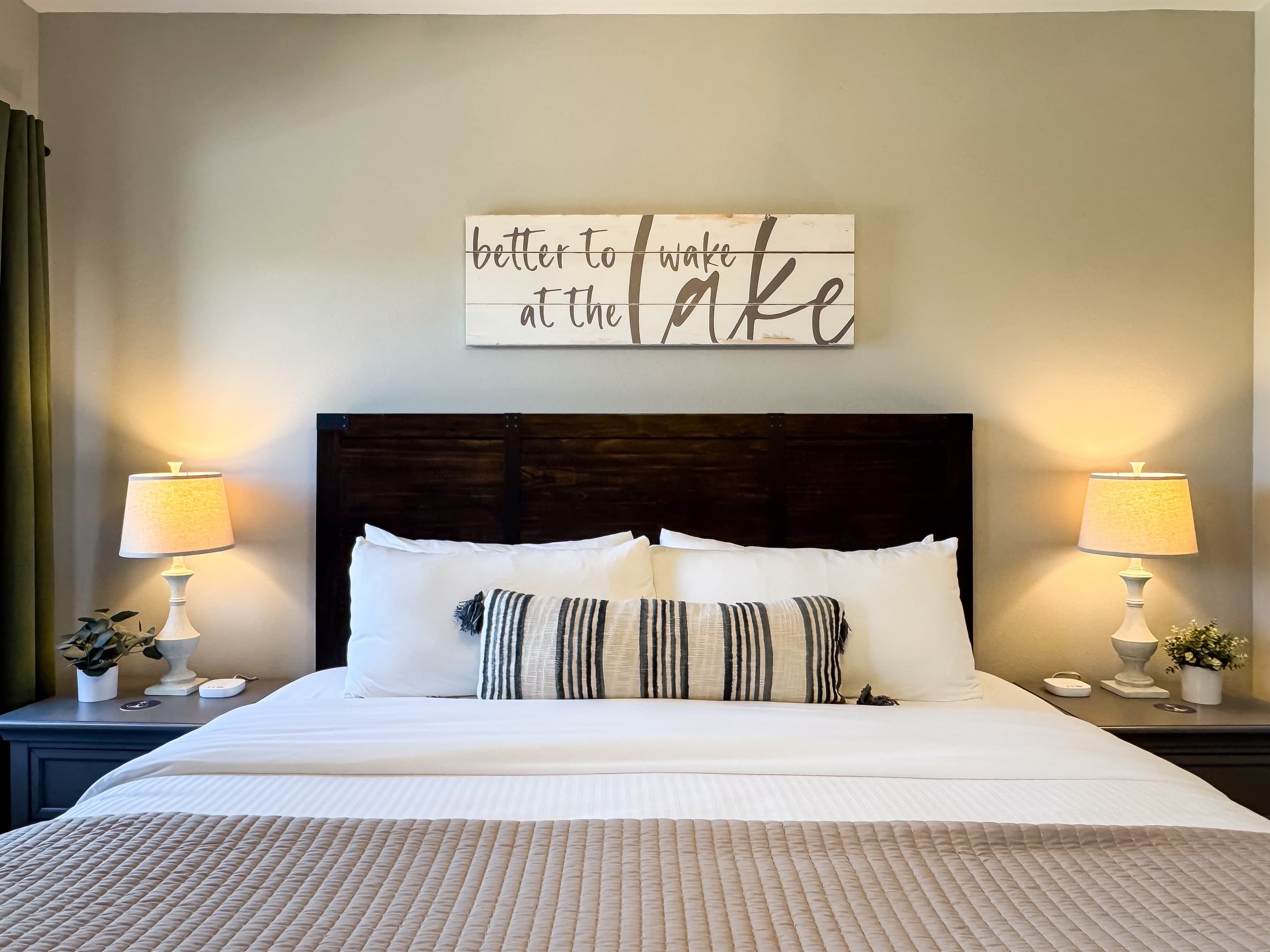 King bed with two nightstands