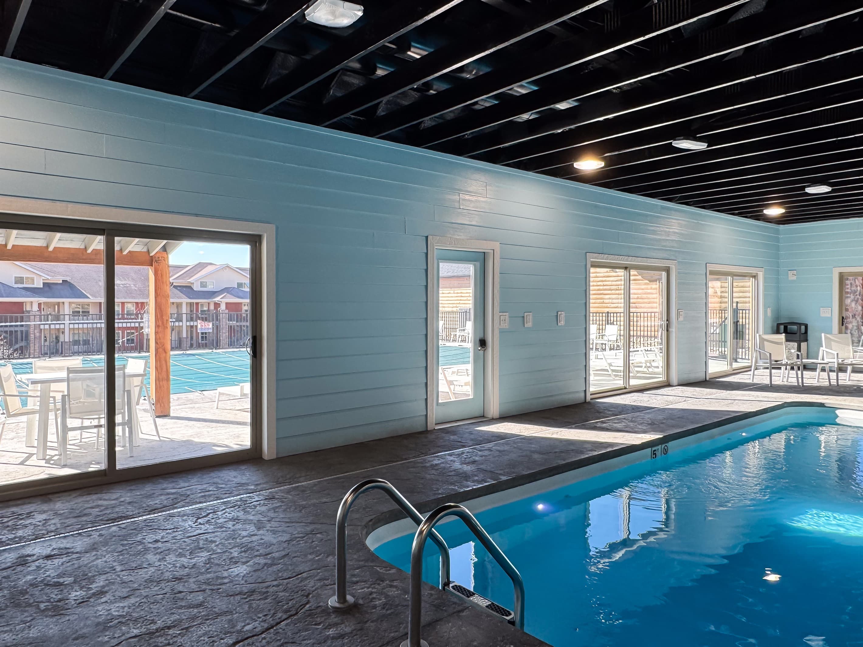 Access to indoor pool from the outdoor pool area