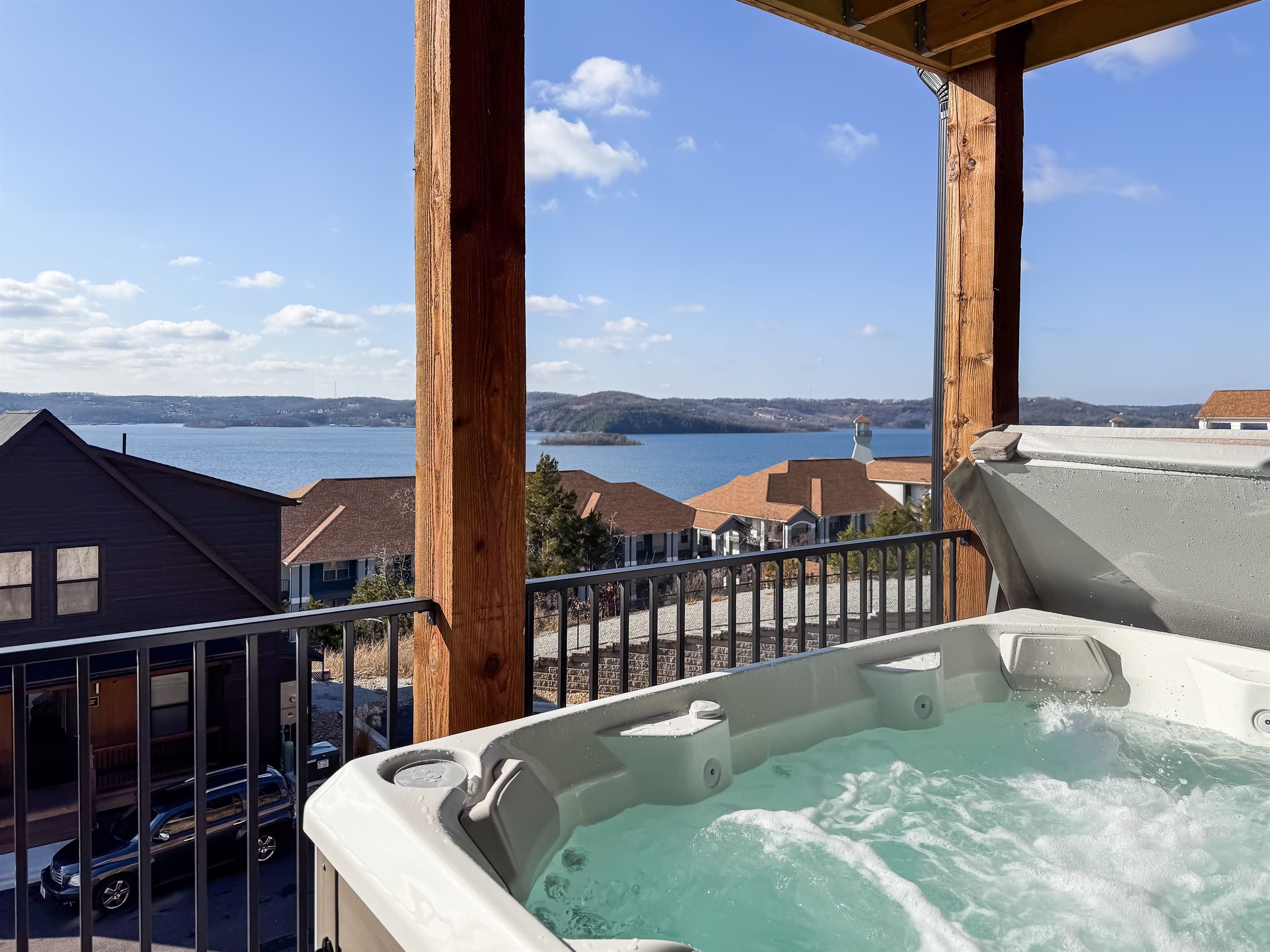 Hot tub on lower deck