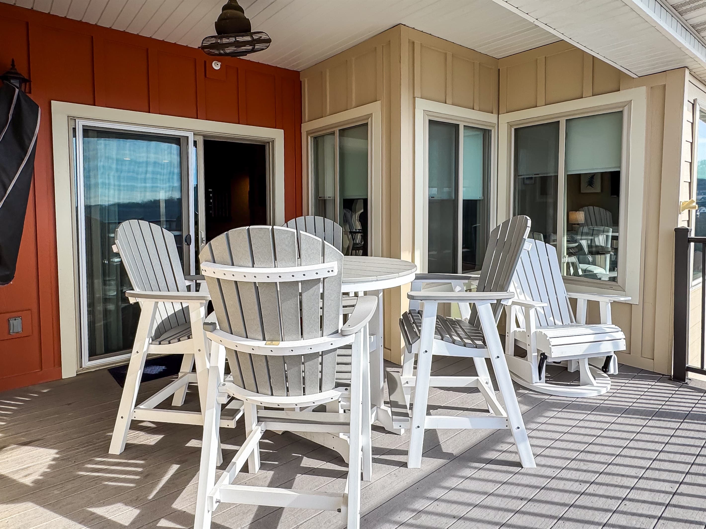 Multiple seating options to dine or relax with a view