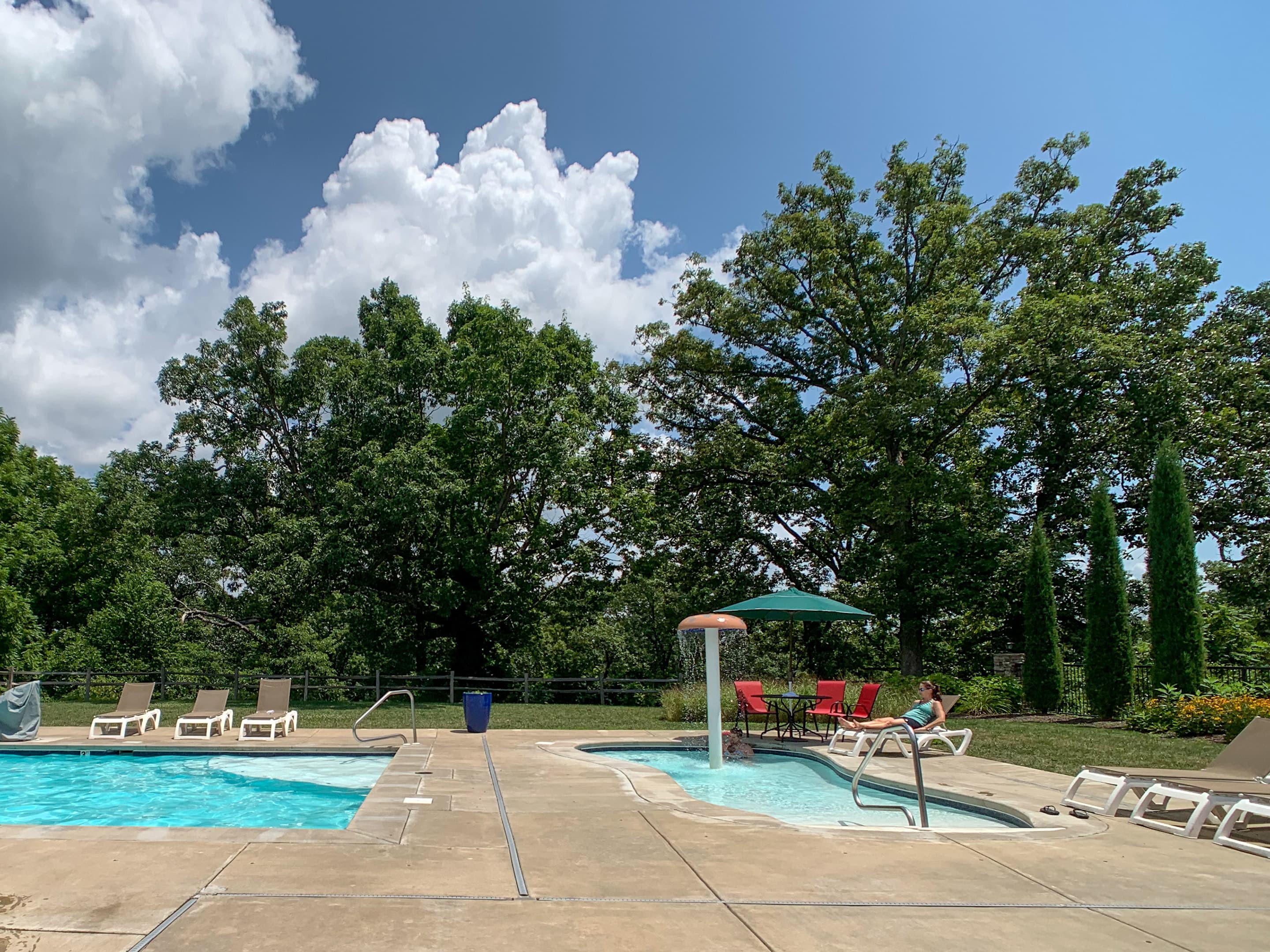 Neighborhood outdoor pool and kiddie pool