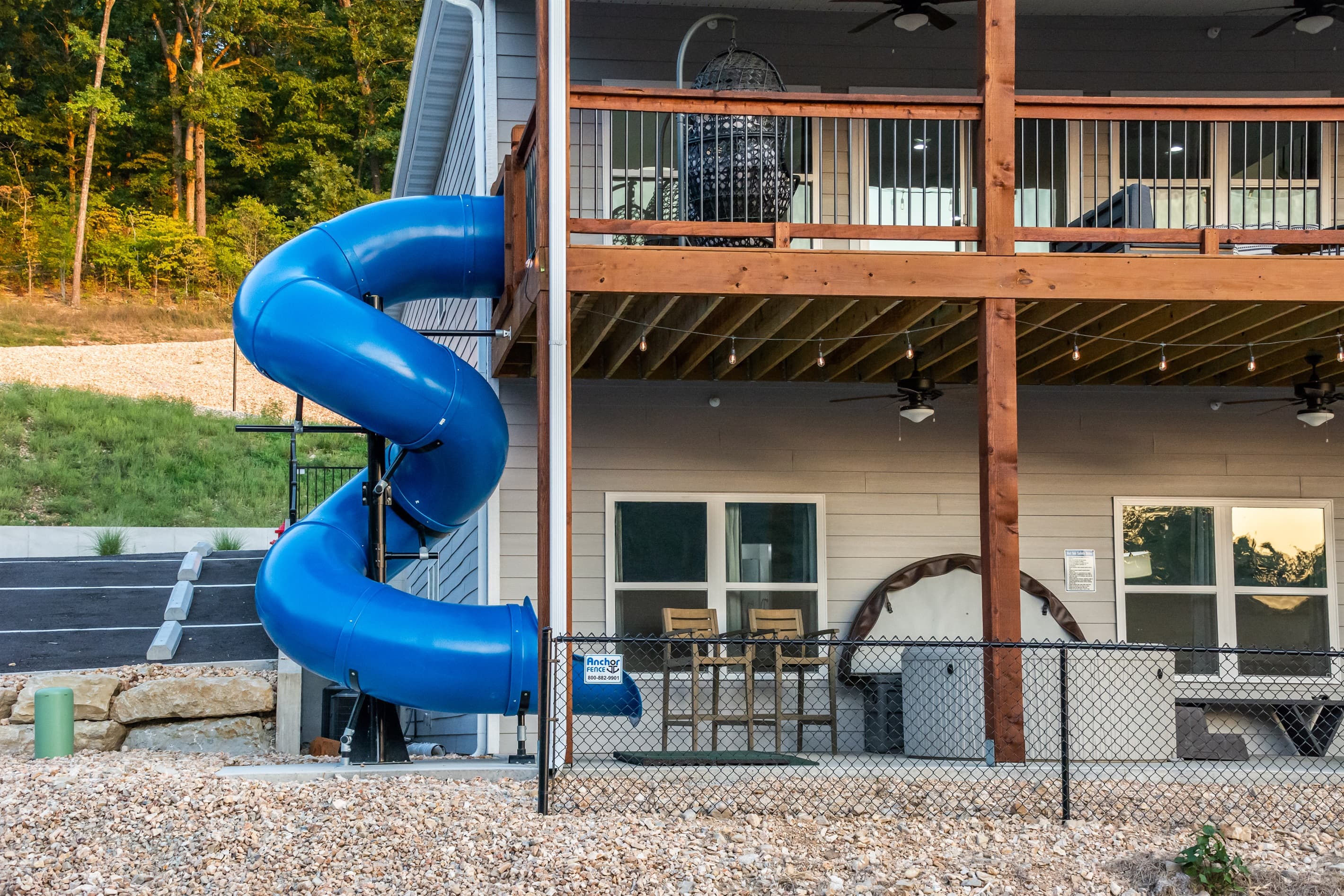 Your own twisty slide from the deck to the patio!
