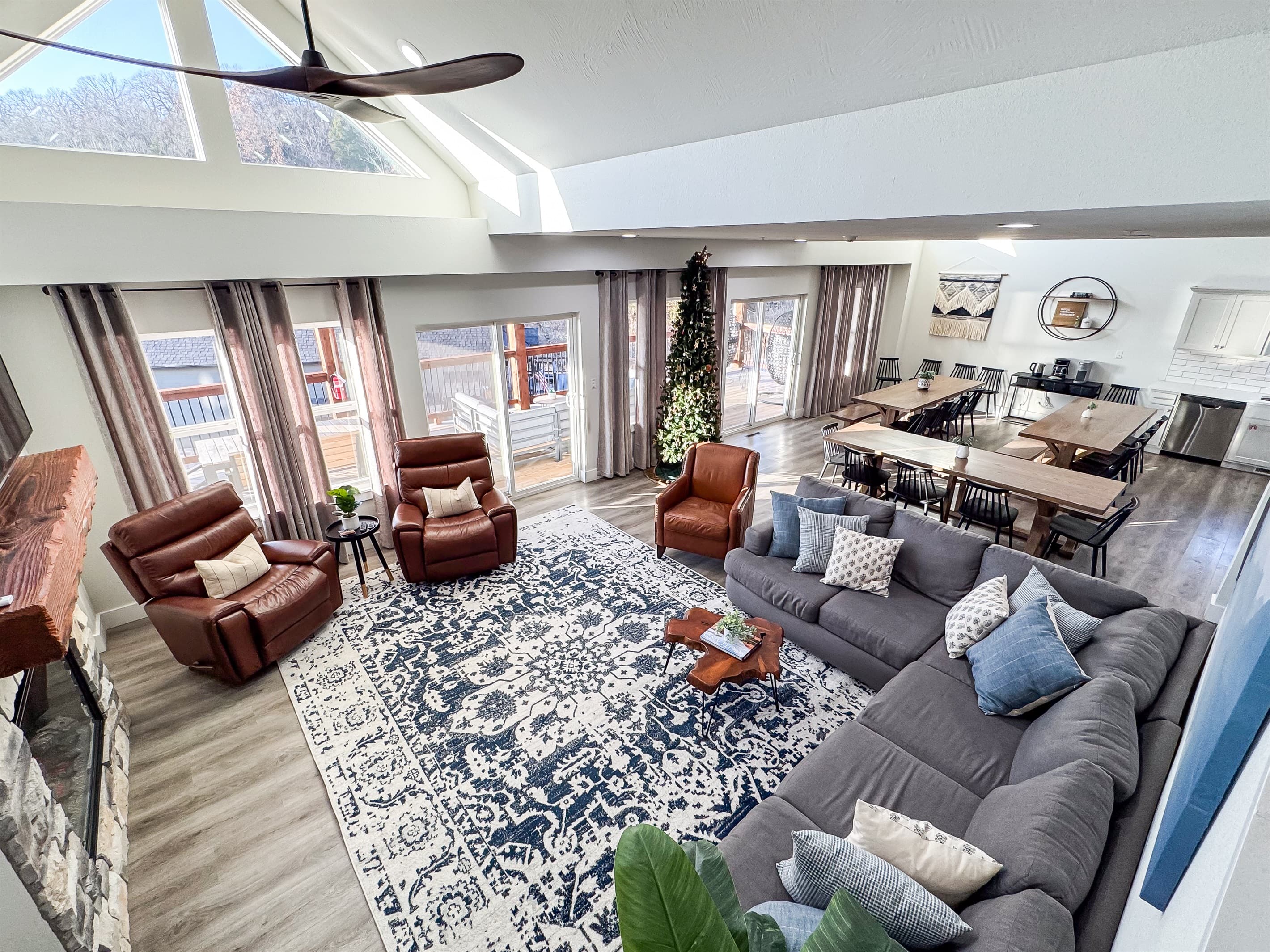 Overview of living room and dinning area