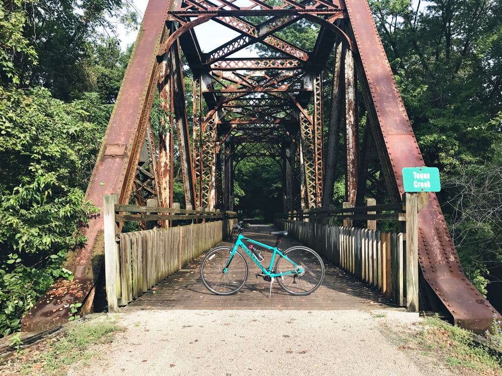 The Katy Trail is a Rails to Trails project, and several old railroad bridges