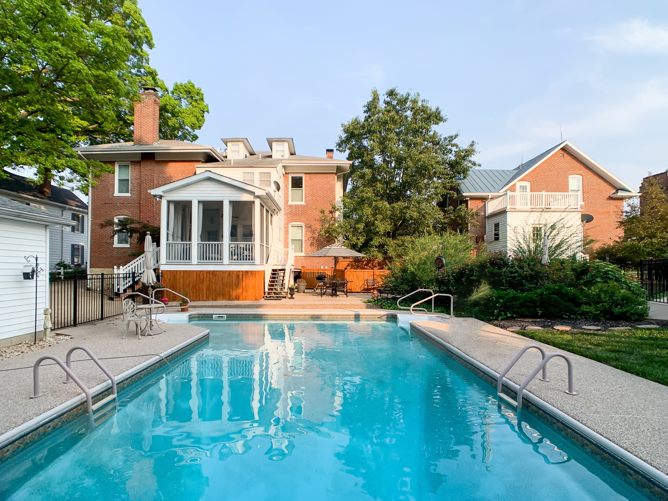 Mill Haus features a large backyard pool shared with the Beekeeper's Cottage.