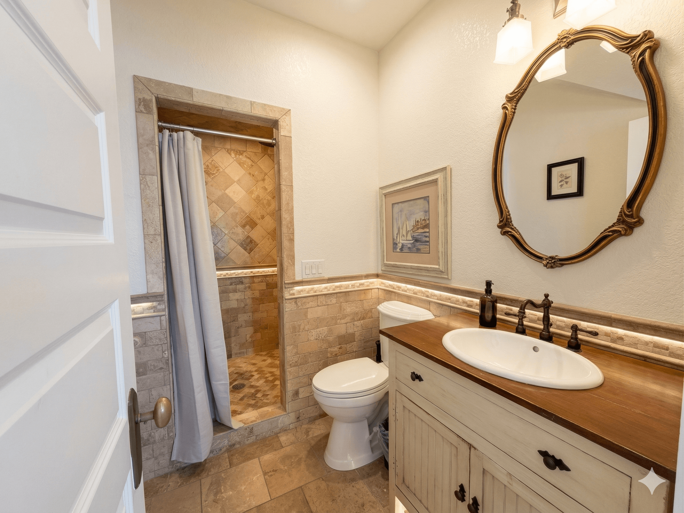 Bathroom 12 — Clean Private Ensuite with Shower | Luxury Accommodation at The Mark Twain Oceanfront Estate, Outer Banks