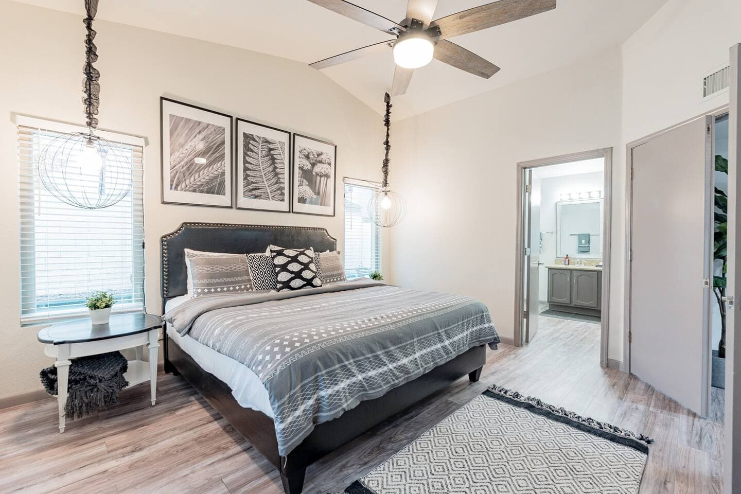 Perfect Staycation - primary bedroom with king size premium hybrid mattress.