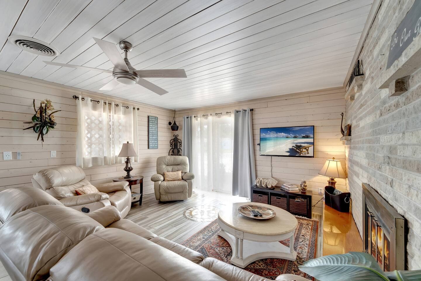 This pet-friendly peaceful (2 bedroom) home offers a heated lagoon (walk-in) pool at a prime location; just a 1/2 mile to local SVB Beach Ferry to the only private beach on Manasota Key  (only accessible to locals and their guests -i.e., you).
