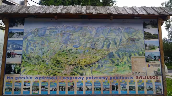 Szklarska Poręba im Riesengebirge, Wanderkarte Sudeten