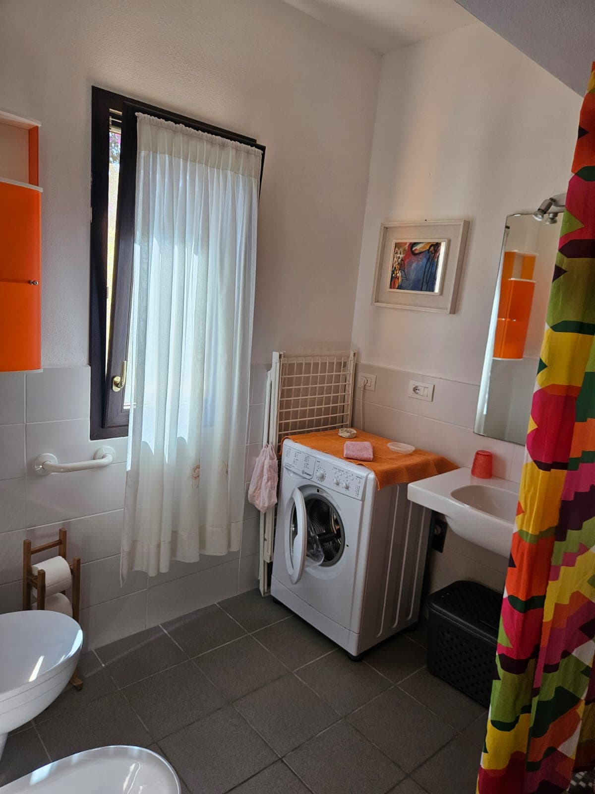 Orange bath wide laundry