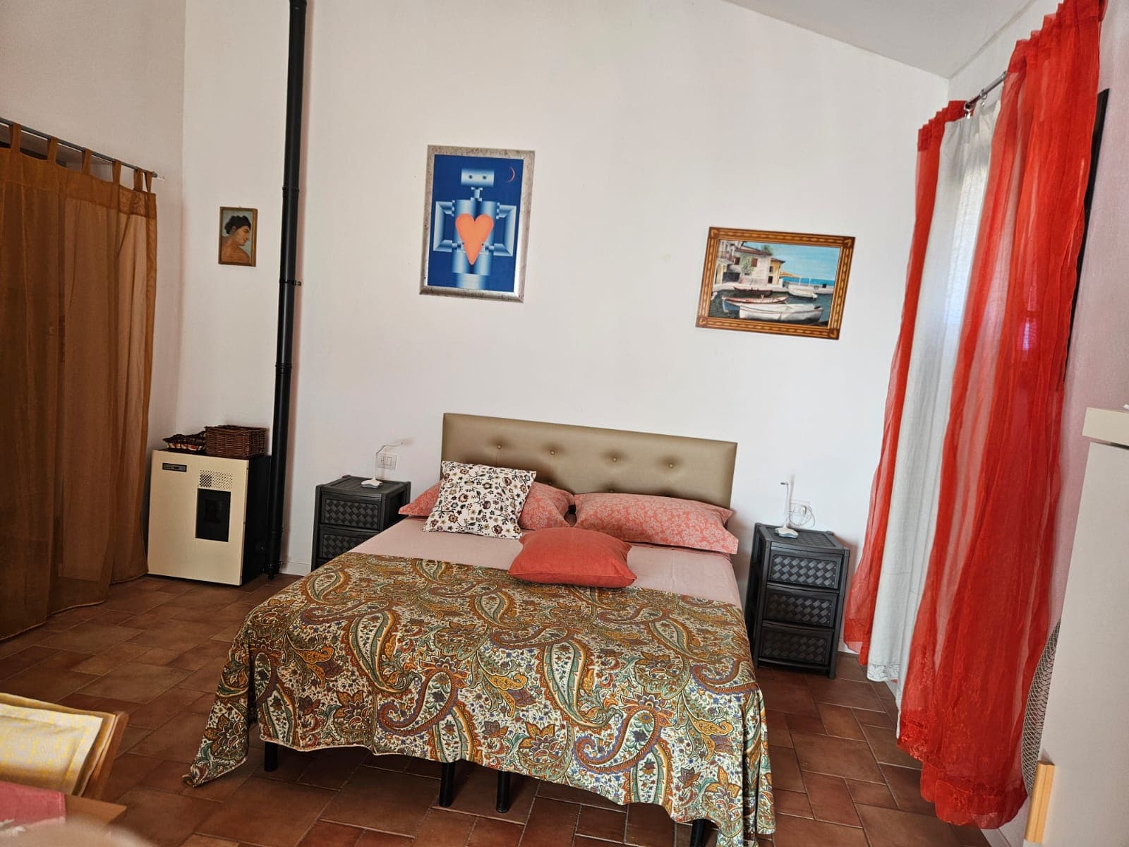 Orange studio bed