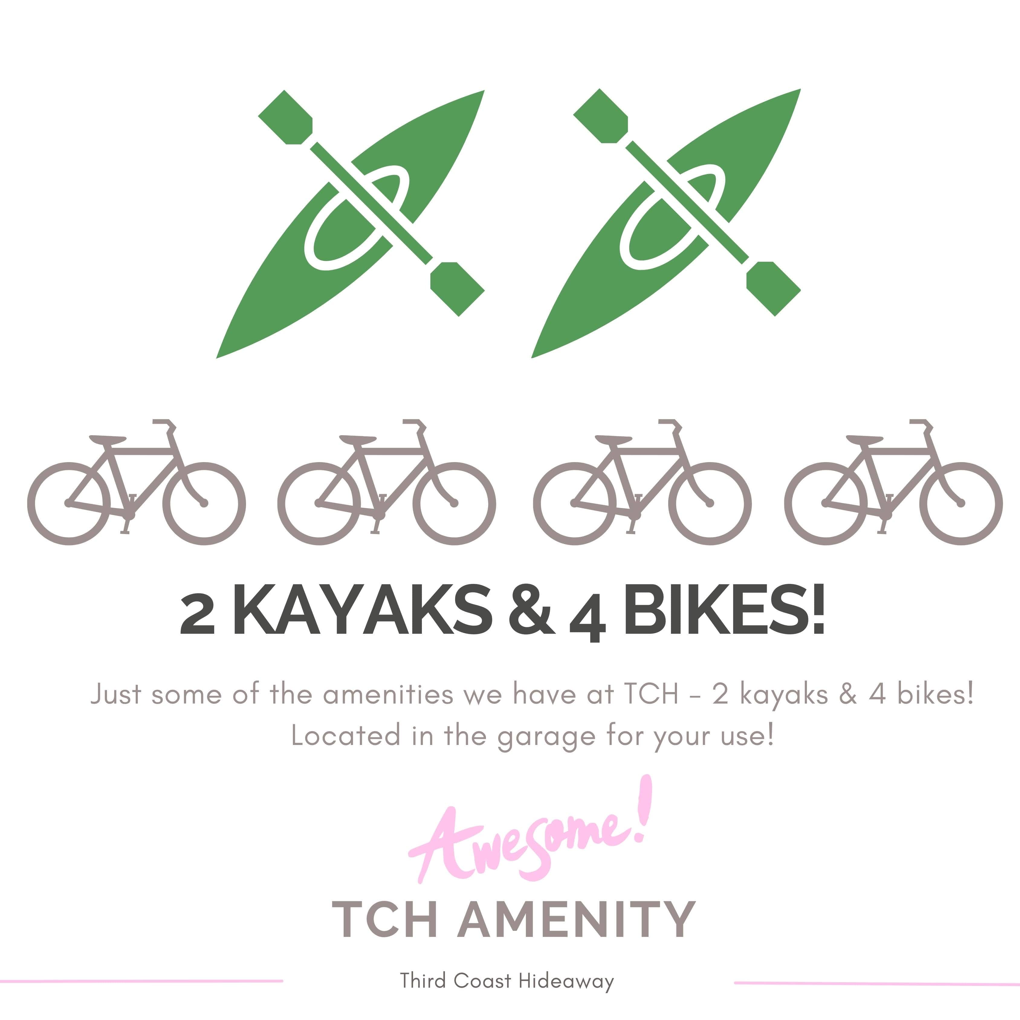 35 TCH Amenity Kayaks Bikes