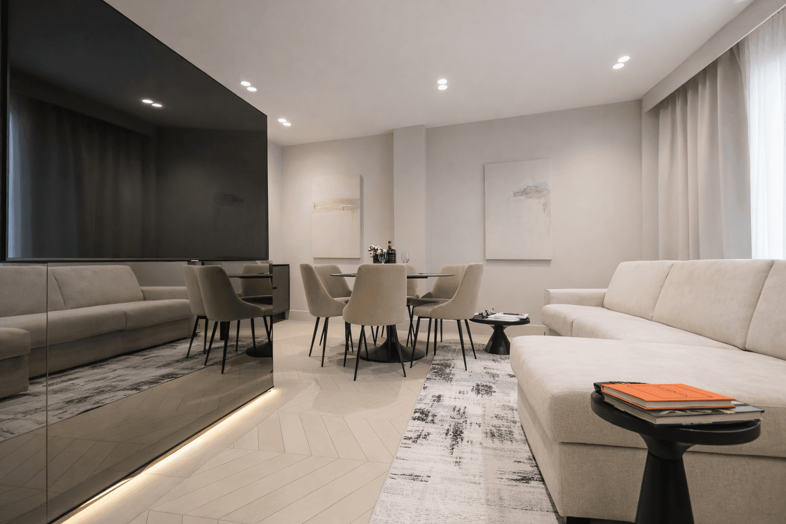 Azulis Tigellio Living Area Sofa Tv Dining Table Comfort Zone by Rental12